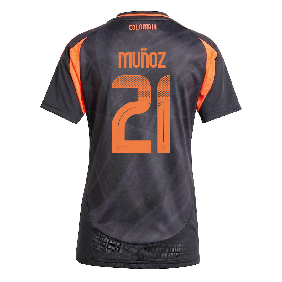Daniel Muñoz 21 Colombia National Team 2024/25 Away Women Jersey - Black cheap jerseys for sale - CheapJerseys.Shop