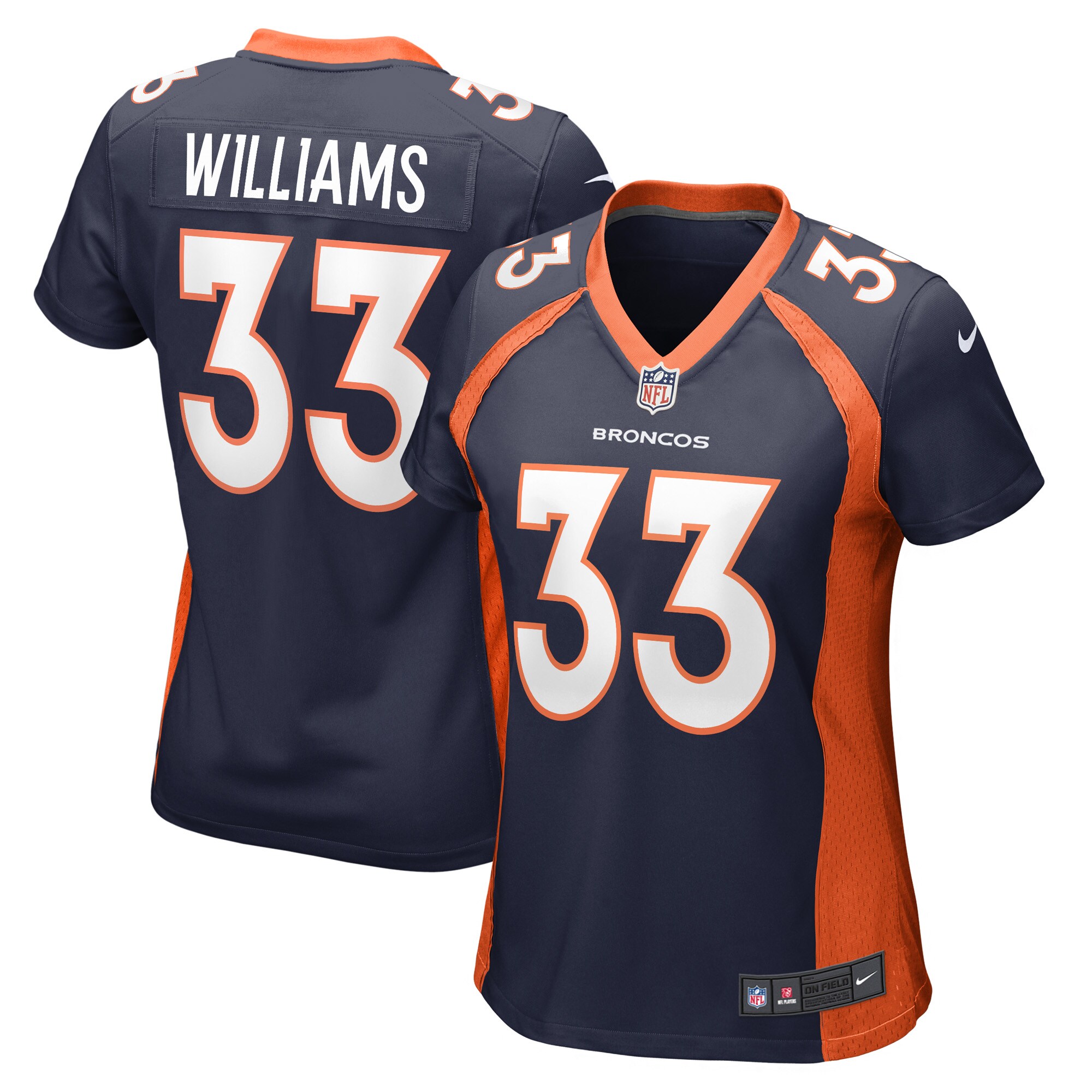 Javonte Williams Denver Broncos Women's Home Game Player Jersey - Navy cheap jerseys for sale - CheapJerseys.Shop