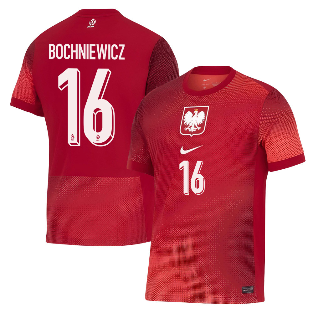 Paweł Bochniewicz 16 Poland National Team 2024/25 Away Men Jersey - Red cheap jerseys for sale - CheapJerseys.Shop