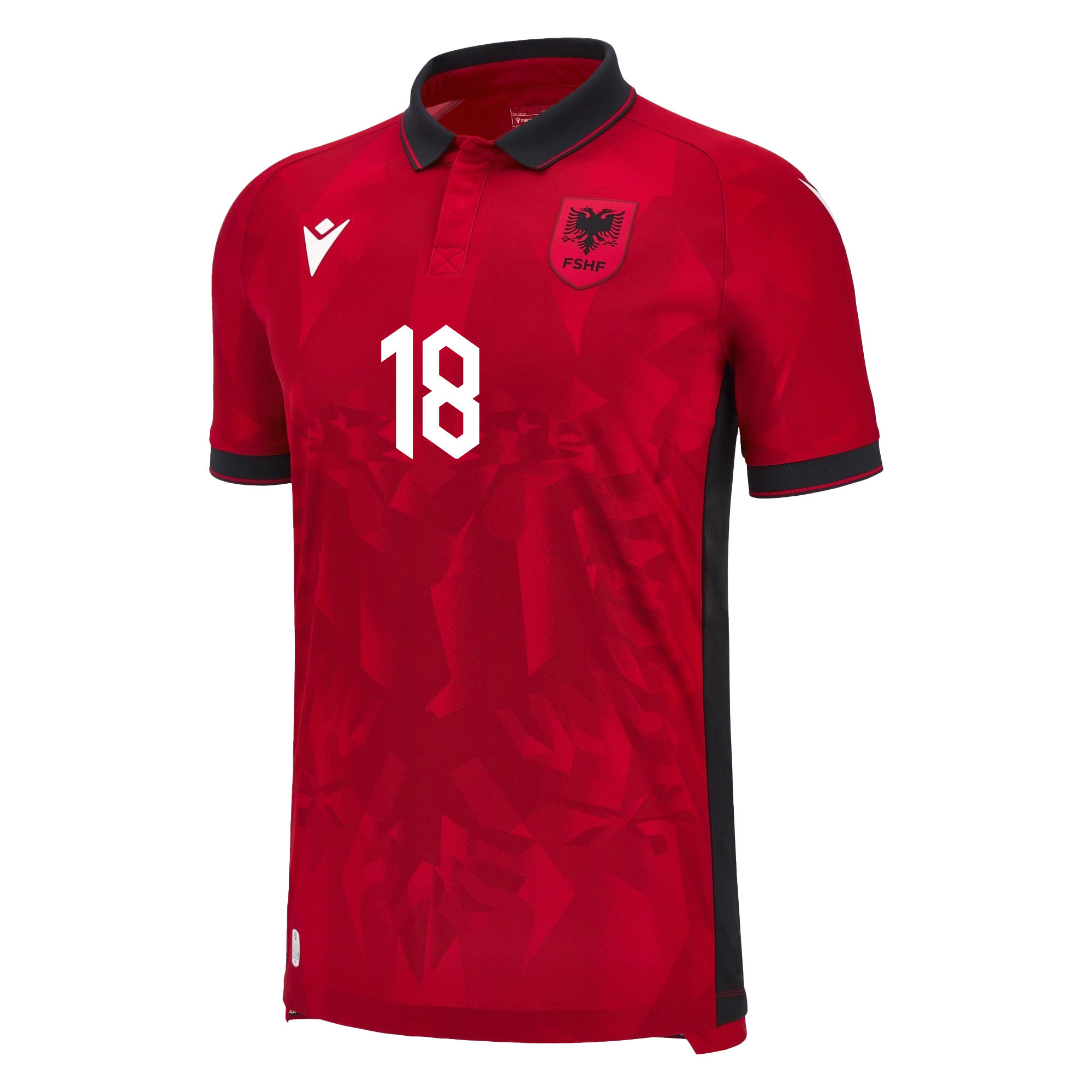 Arlind Ajeti 18 Albania National Team 2024/25 Home Men Jersey - Red cheap jerseys for sale - CheapJerseys.Shop