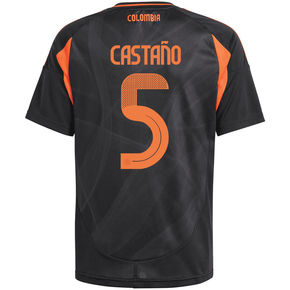 Kevin Castaño 5 Colombia National Team 2024/25 Away YOUTH Jersey - Black cheap jerseys for sale - CheapJerseys.Shop