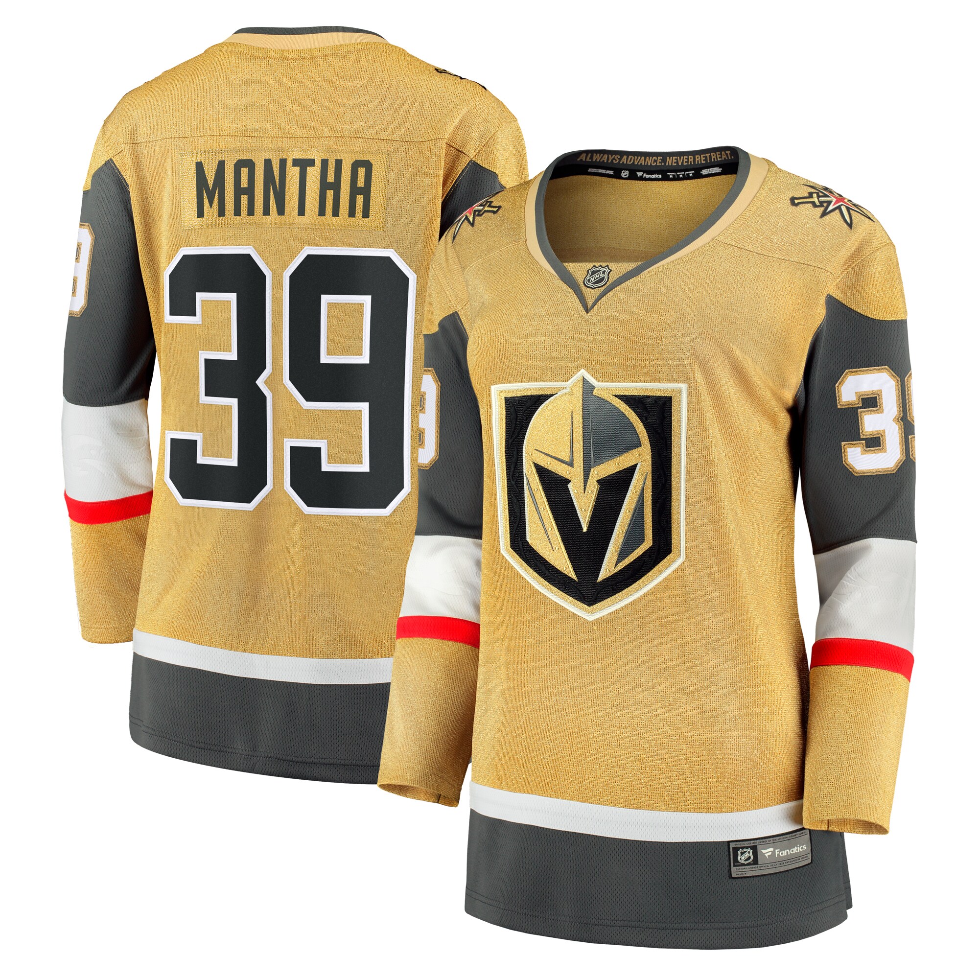 Anthony Mantha Vegas Golden Knights Fanatics Women's Home Breakaway Player Jersey - Gold cheap jerseys for sale - CheapJerseys.Shop