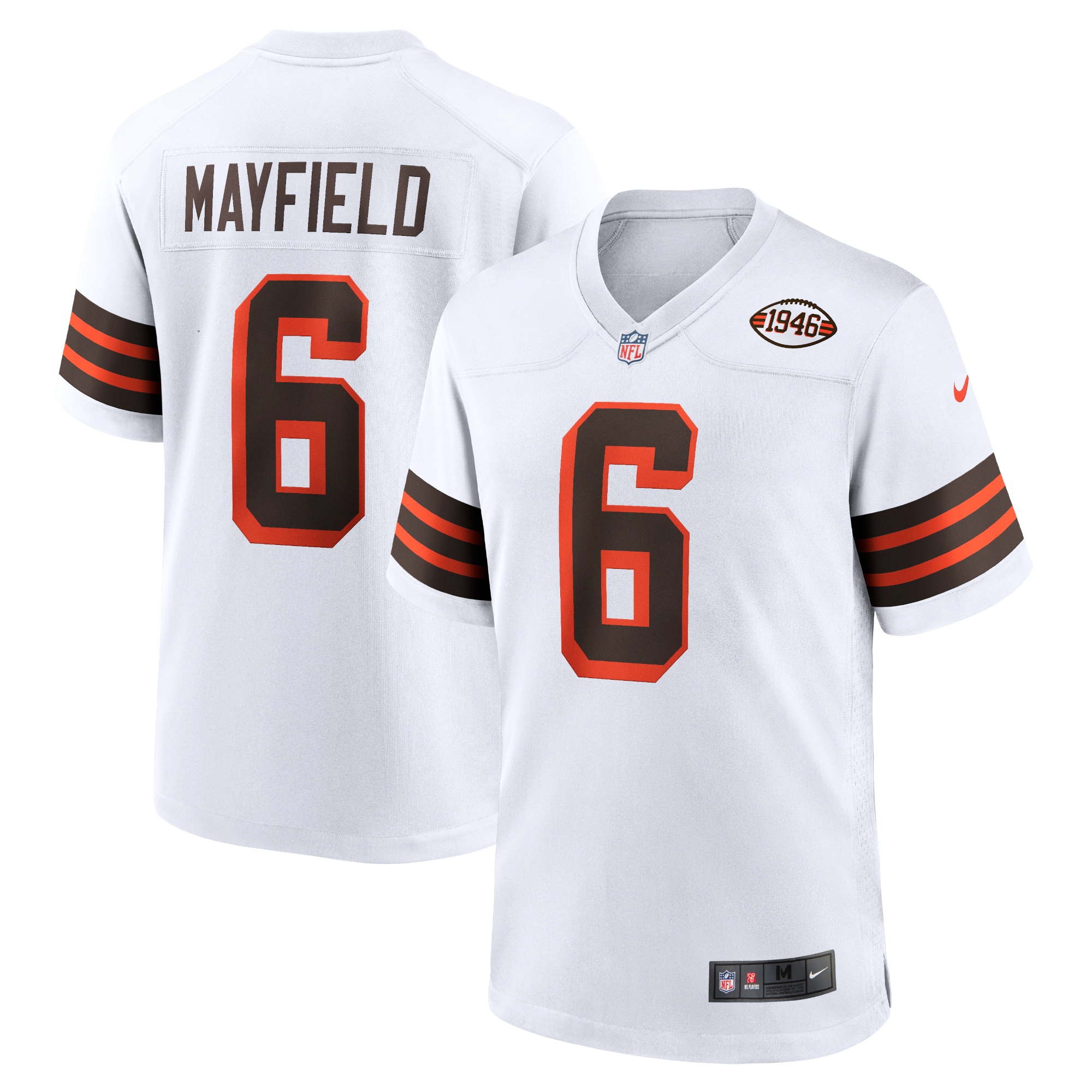 Baker Mayfield Cleveland Browns 1946 Collection Alternate Game Jersey - White cheap jerseys for sale - CheapJerseys.Shop