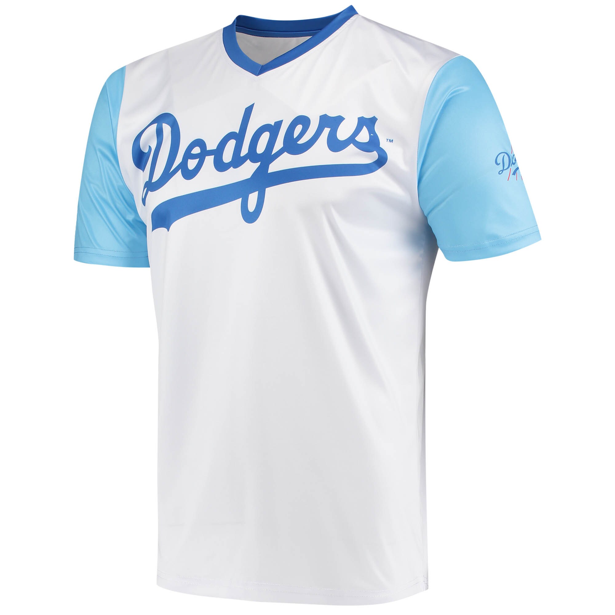 Los Angeles Dodgers Stitches Cooperstown Collection Wordmark V-Neck Jersey - White cheap jerseys for sale - CheapJerseys.Shop