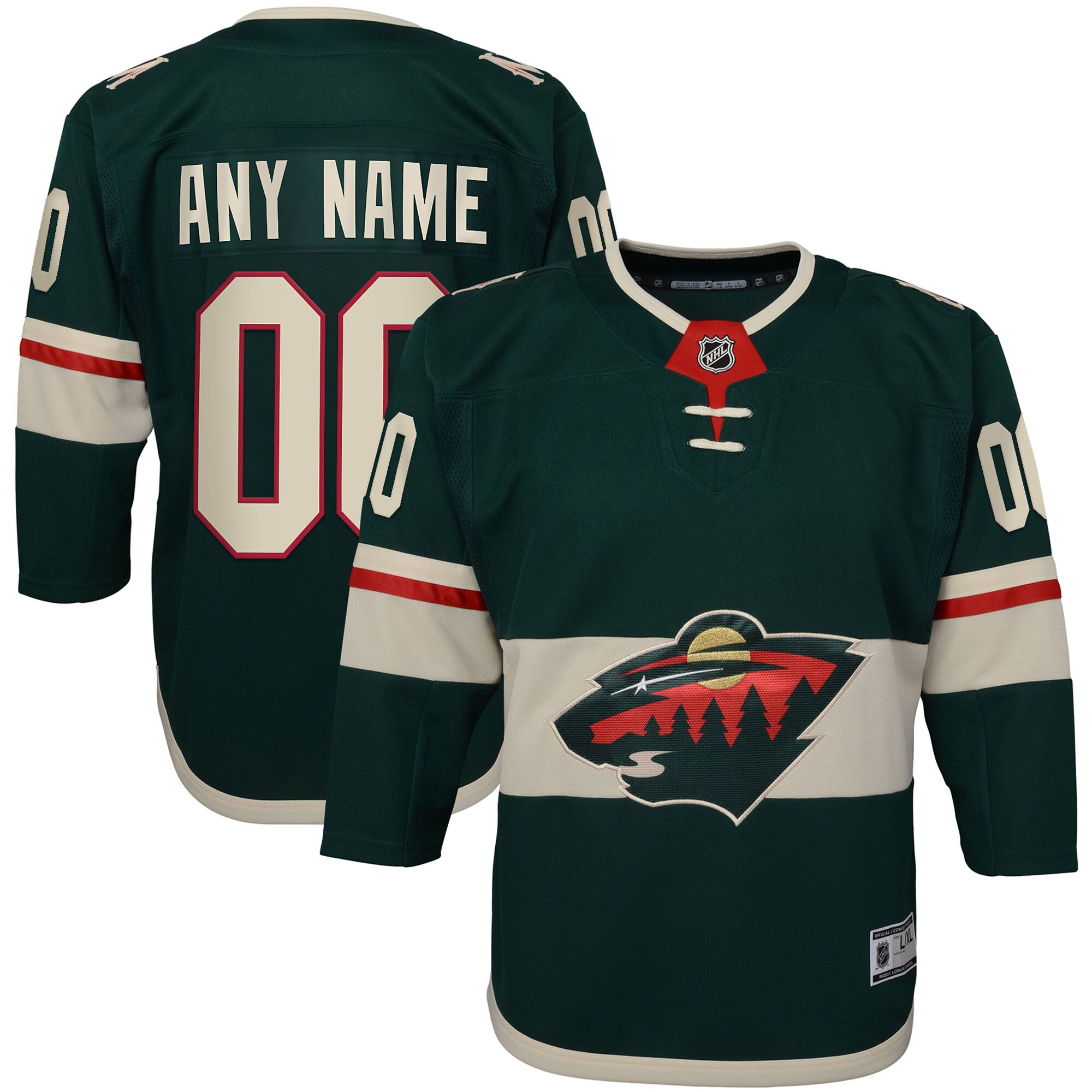 Minnesota Wild Youth Home Premier Custom Jersey - Green cheap jerseys for sale - CheapJerseys.Shop
