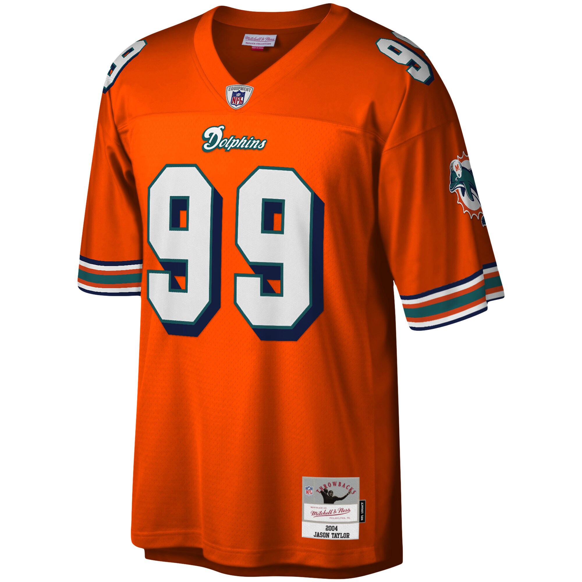 Jason Taylor Miami Dolphins Mitchell & Ness Big & Tall 2004 Retired Player Replica Jersey - Orange cheap jerseys for sale - CheapJerseys.Shop