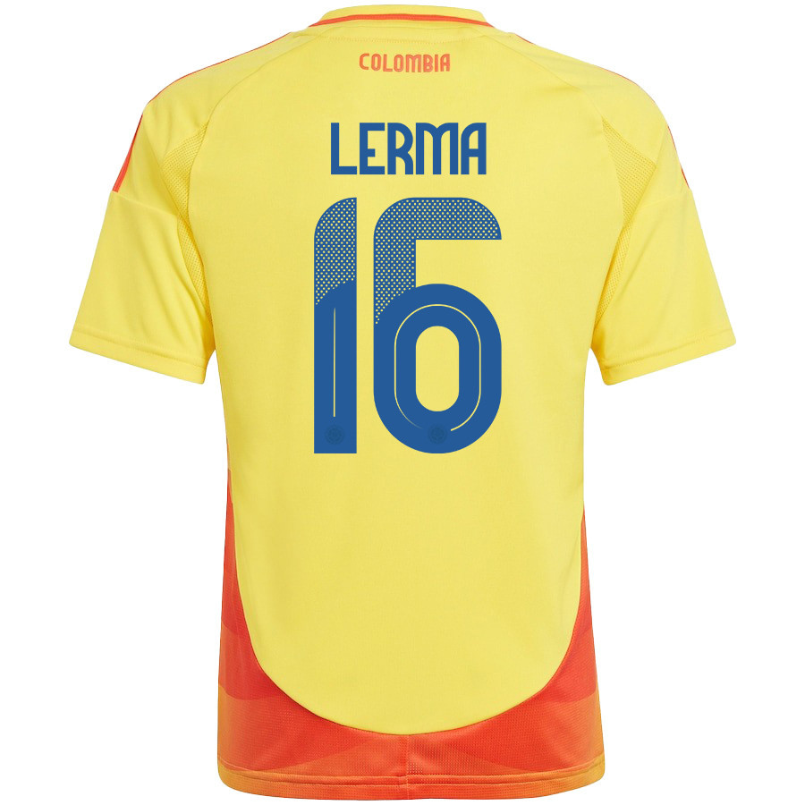 Jefferson Lerma 16 Colombia National Team 2024/25 Home YOUTH Jersey - Yellow cheap jerseys for sale - CheapJerseys.Shop