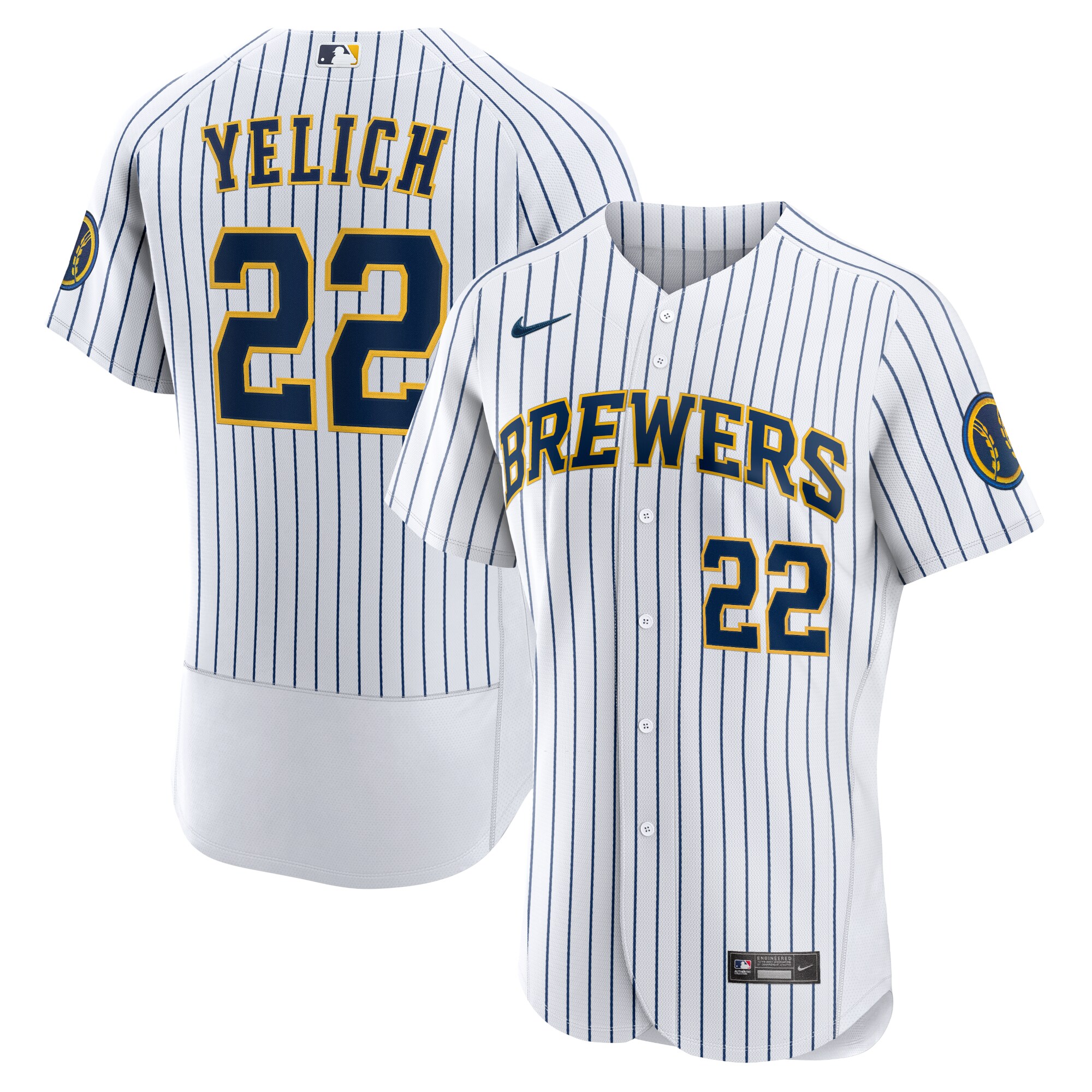 Christian Yelich Milwaukee Brewers Team Alternate Authentic Player Jersey - White cheap jerseys for sale - CheapJerseys.Shop