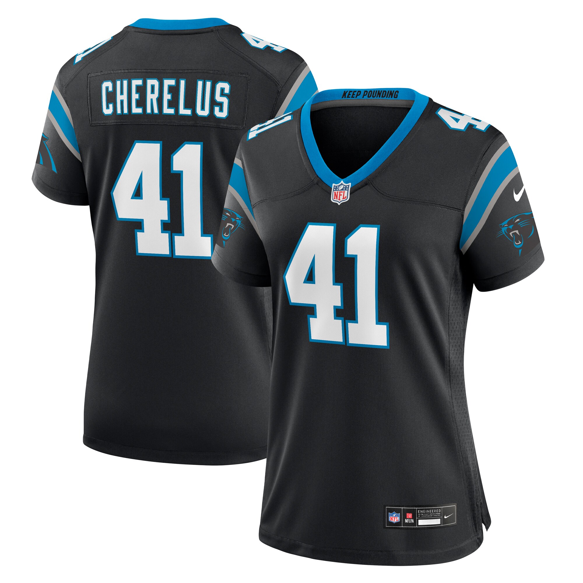 Claudin Cherelus Carolina Panthers Women's Team Game Jersey - Black cheap jerseys for sale - CheapJerseys.Shop