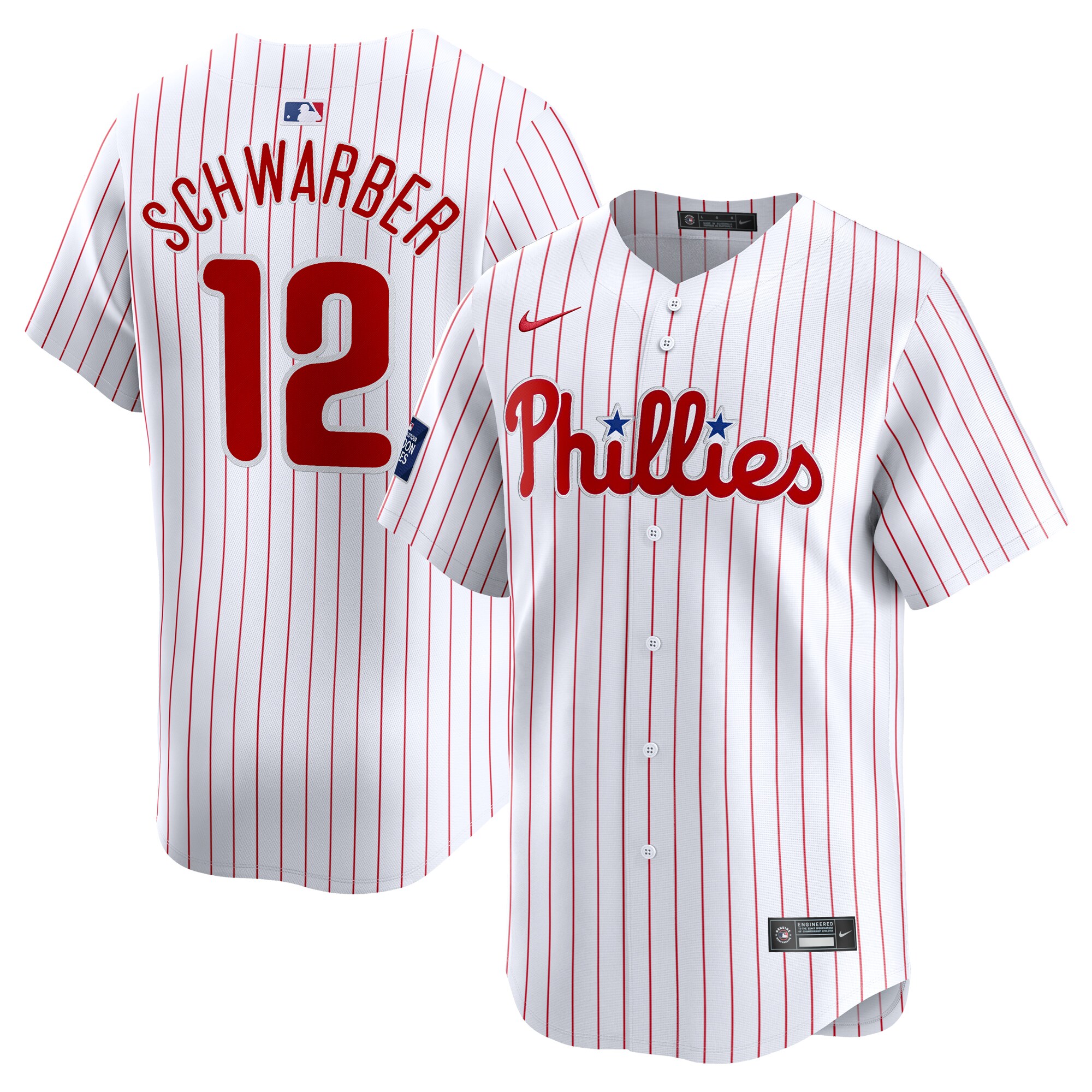 Kyle Schwarber Philadelphia Phillies 2024 World Tour London Series Home Limited Player Jersey - White cheap jerseys for sale - CheapJerseys.Shop