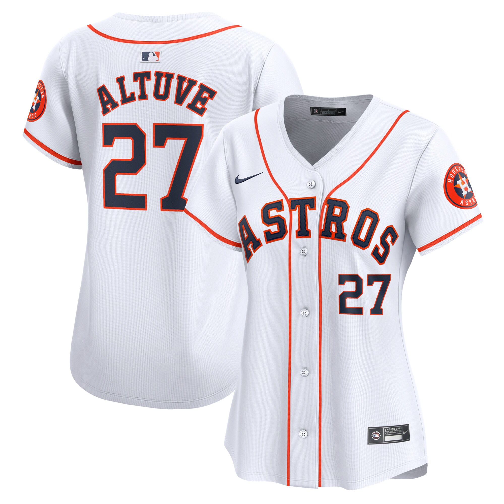 Jose Altuve Houston Astros Women's Home Limited Player Jersey - White cheap jerseys for sale - CheapJerseys.Shop