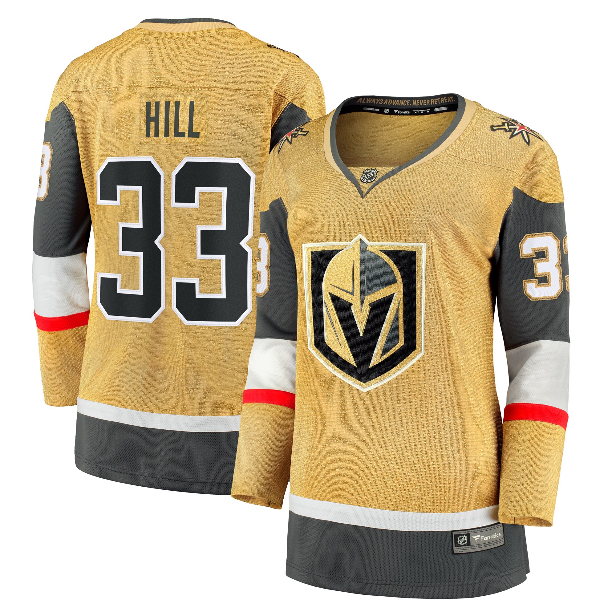 Adin Hill Vegas Golden Knights Fanatics Women's Home Breakaway Player Jersey - Gold cheap jerseys for sale - CheapJerseys.Shop