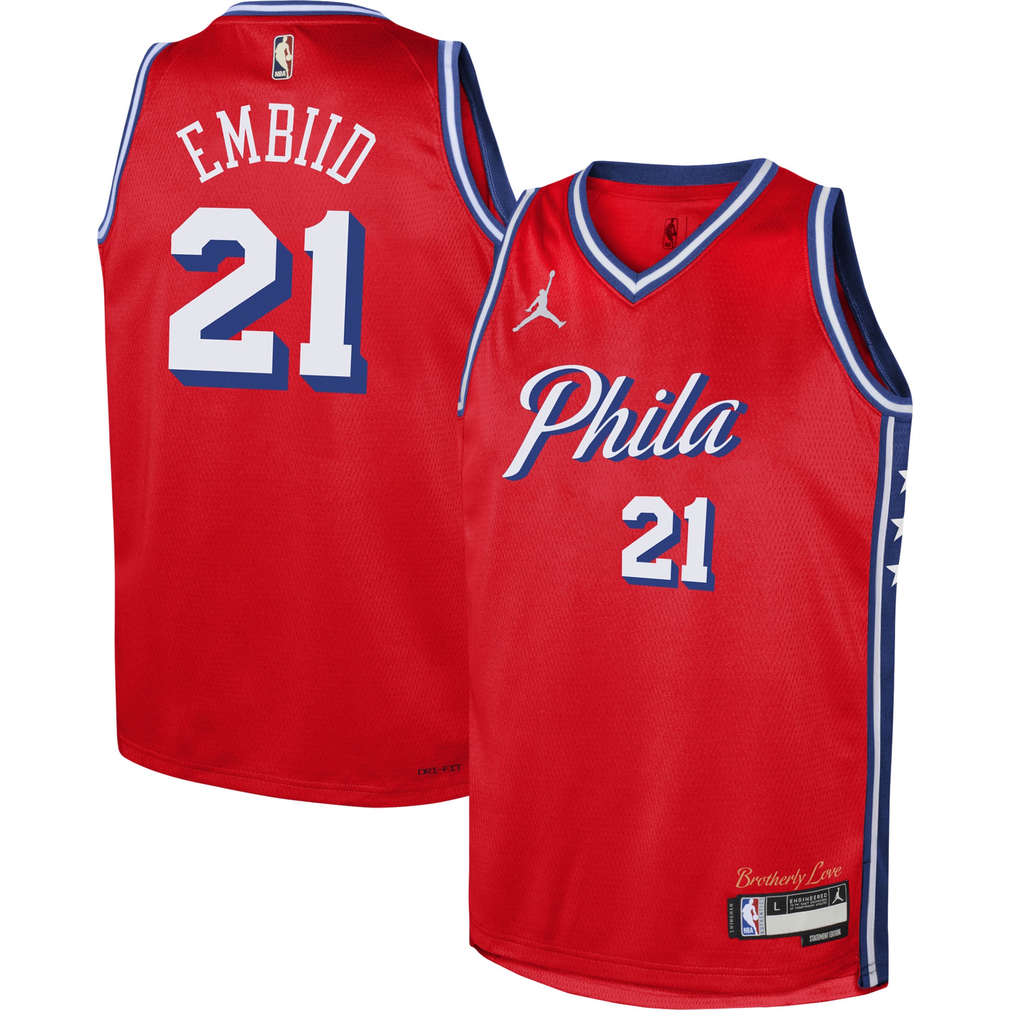 Joel Embiid Philadelphia 76ers Jordan Brand Youth Swingman Jersey - Statement Edition - Red cheap jerseys for sale - CheapJerseys.Shop