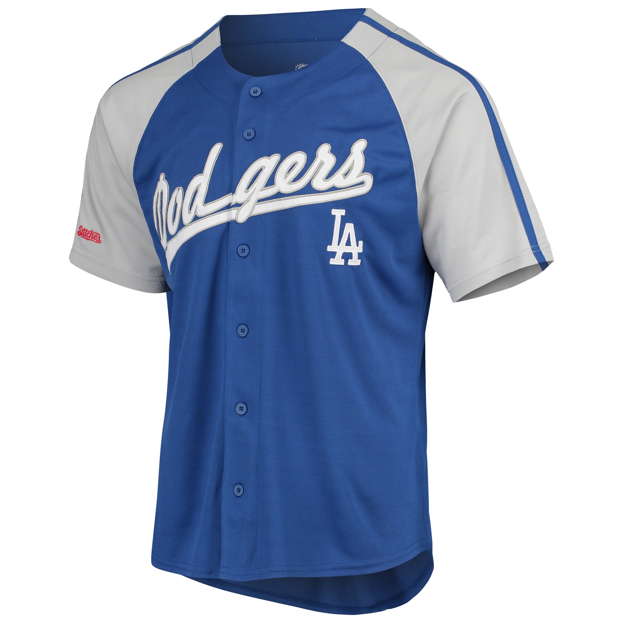 Los Angeles Dodgers Stitches Button-Down Raglan Replica Jersey - Royal cheap jerseys for sale - CheapJerseys.Shop