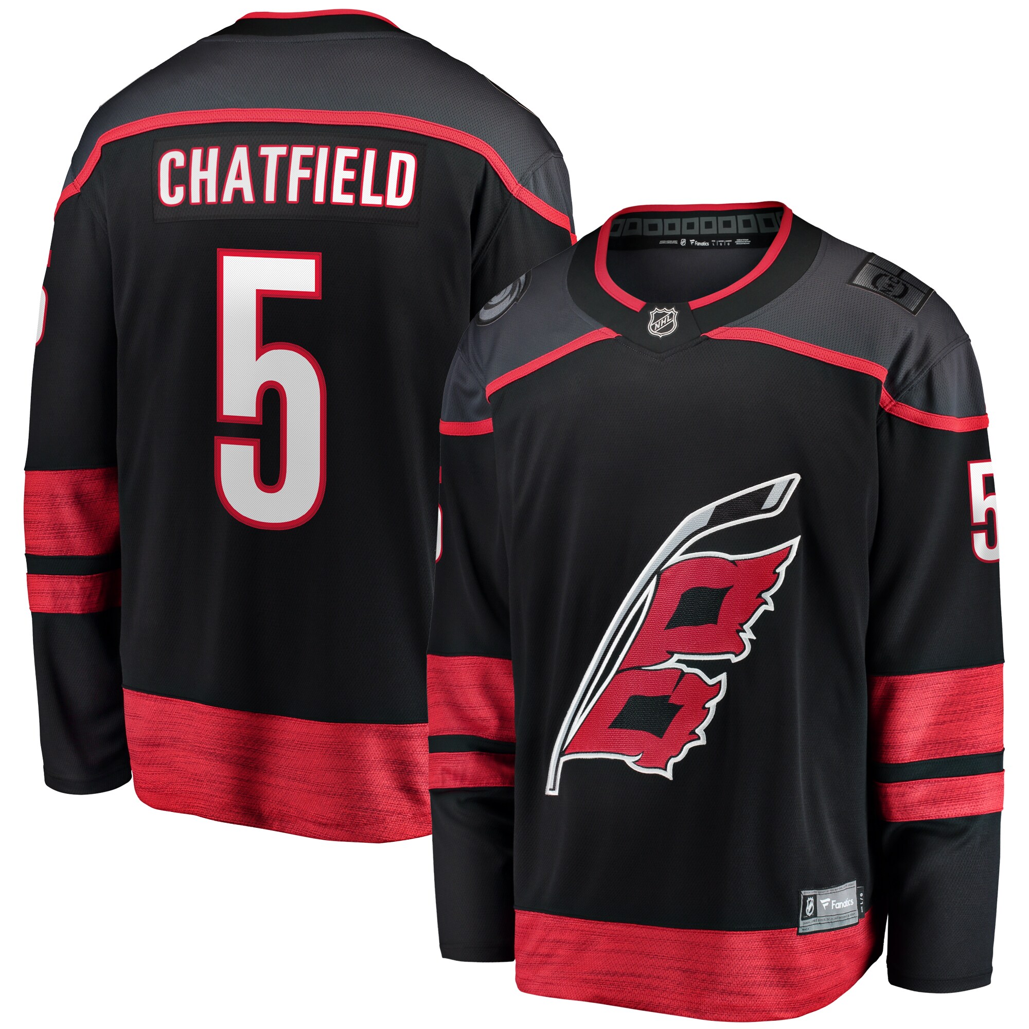 Jalen Chatfield Carolina Hurricanes Fanatics Home Premier Breakaway Player Jersey - Black cheap jerseys for sale - CheapJerseys.Shop