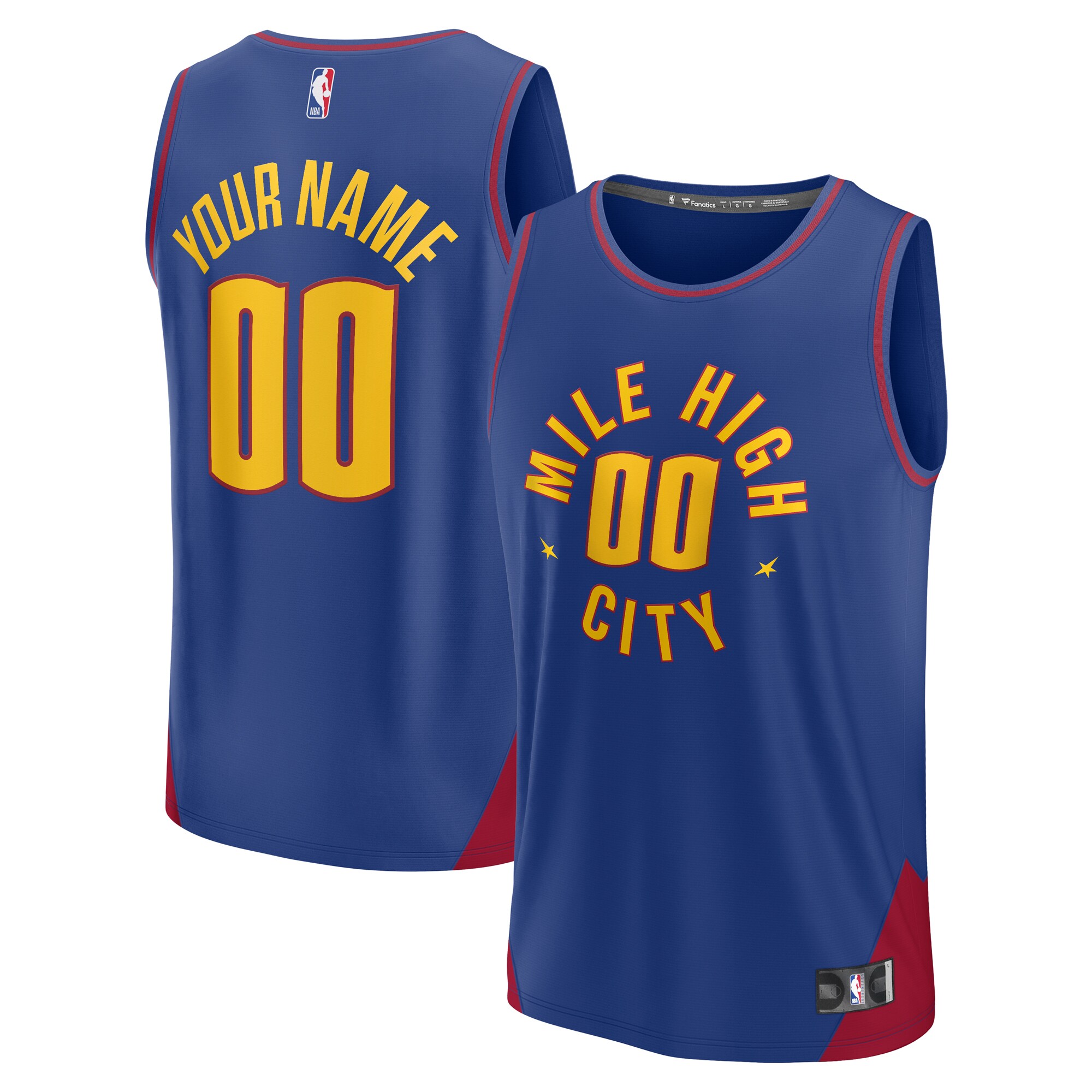 Denver Nuggets Fanatics Youth Fast Break Replica Custom Jersey - Statement Edition - Blue cheap jerseys for sale - CheapJerseys.Shop