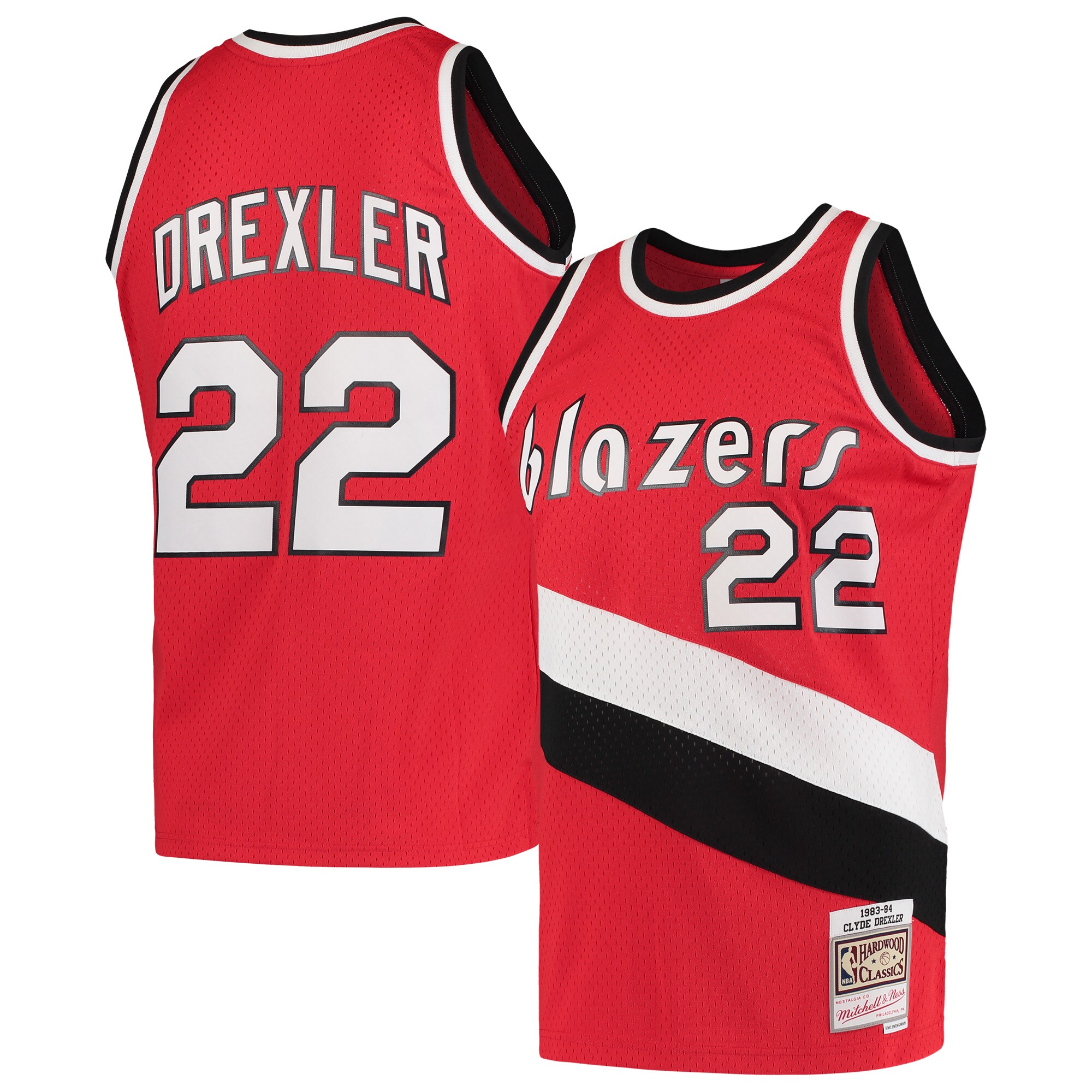 Clyde Drexler Portland Trail Blazers Mitchell & Ness 1983\/84 Hardwood Classics Swingman Jersey - Red cheap jerseys for sale - CheapJerseys.Shop