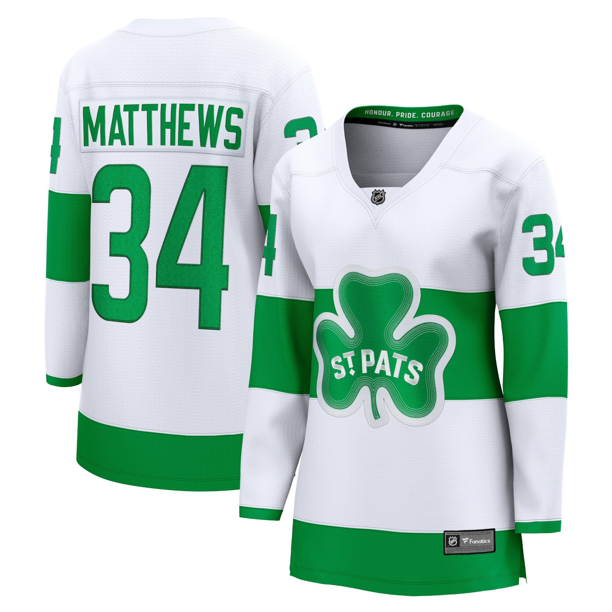 Auston Matthews Toronto Maple Leafs Fanatics Women's St. Patricks Alternate Premier Breakaway Player Jersey - White cheap jerseys for sale - CheapJerseys.Shop
