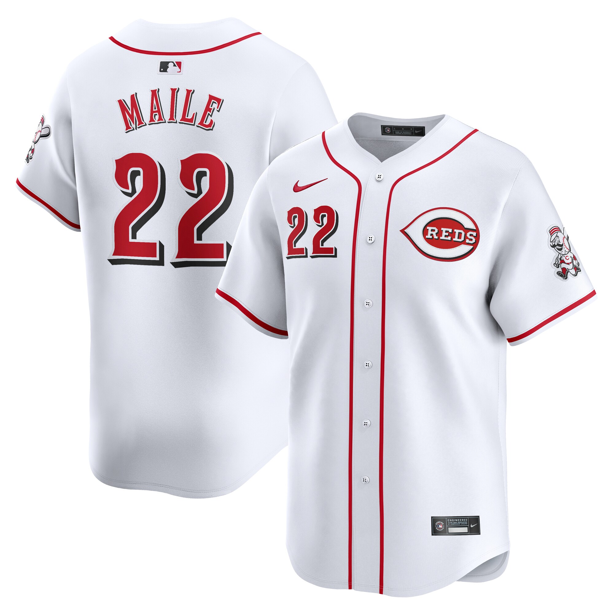 Luke Maile Cincinnati Reds Home Limited Player Jersey - White cheap jerseys for sale - CheapJerseys.Shop