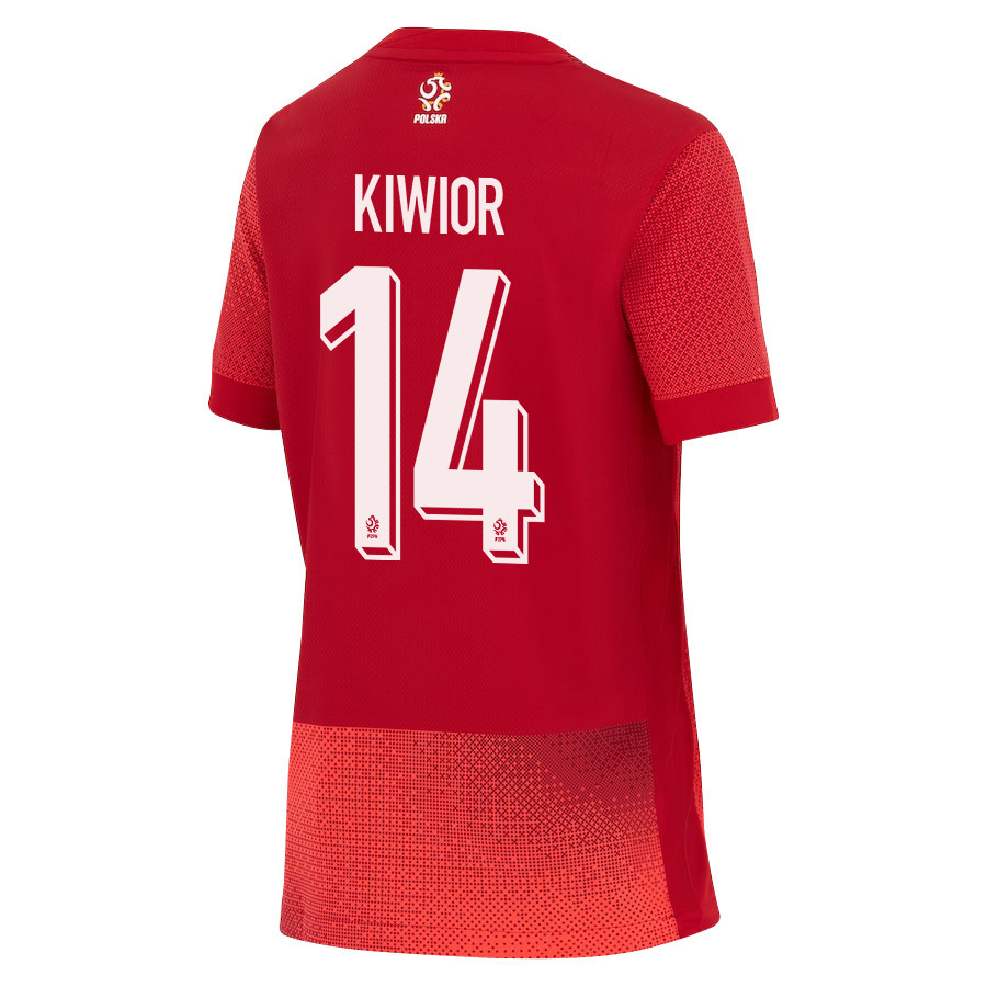 Jakub Kiwior 14 Poland National Team 2024/25 Away YOUTH Jersey - Red cheap jerseys for sale - CheapJerseys.Shop