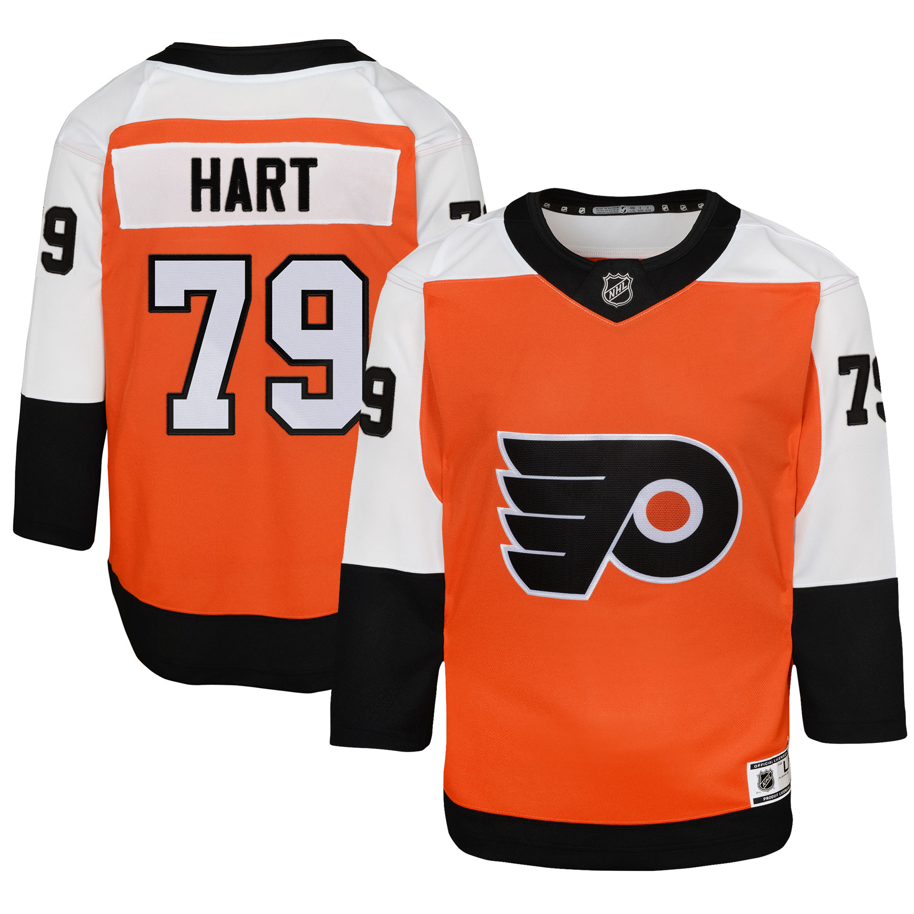 Carter Hart Philadelphia Flyers Youth Home Premier Player Jersey - Burnt Orange cheap jerseys for sale - CheapJerseys.Shop