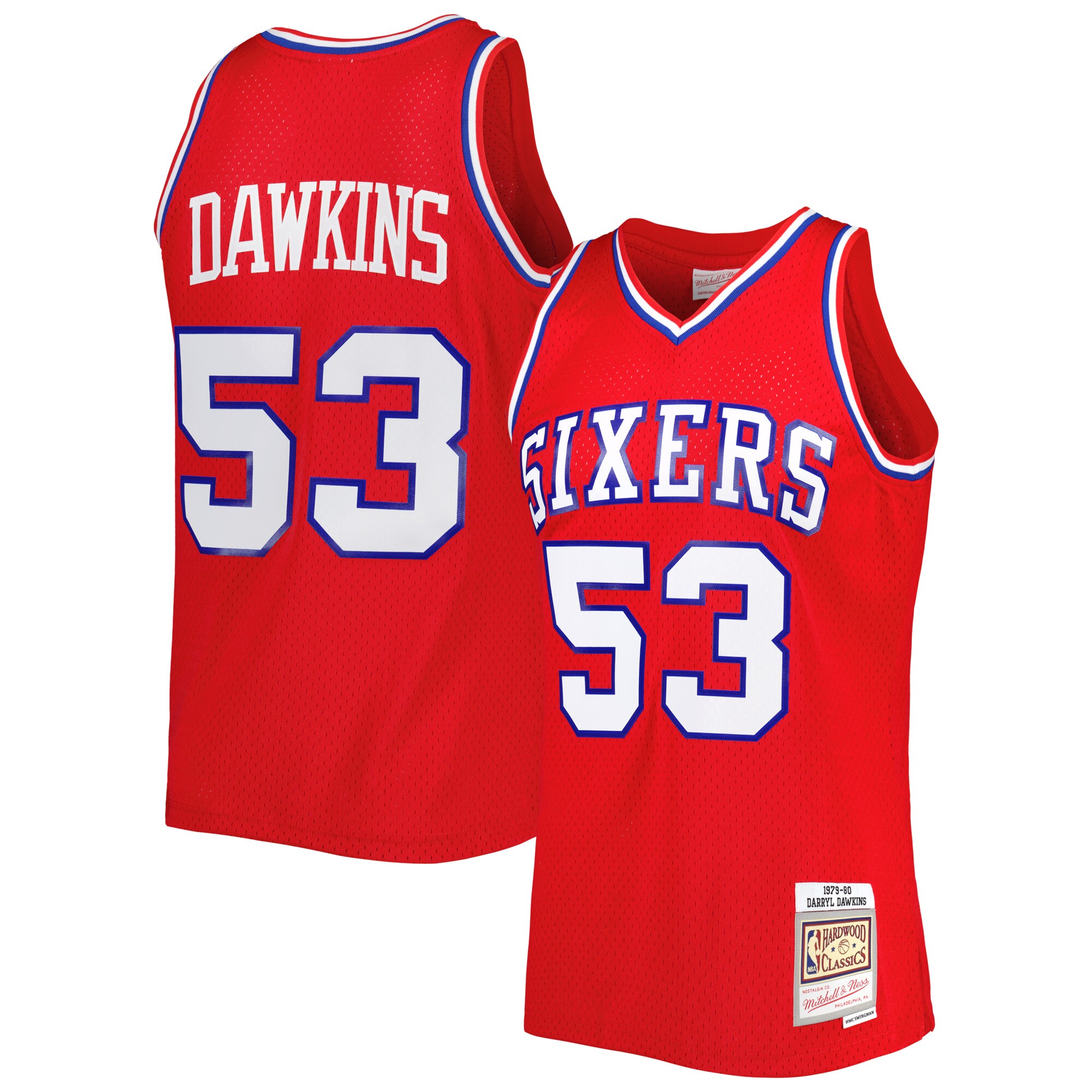 Darryl Dawkins Philadelphia 76ers Mitchell & Ness Hardwood Classics 1979\/80 Swingman Jersey - Red cheap jerseys for sale - CheapJerseys.Shop