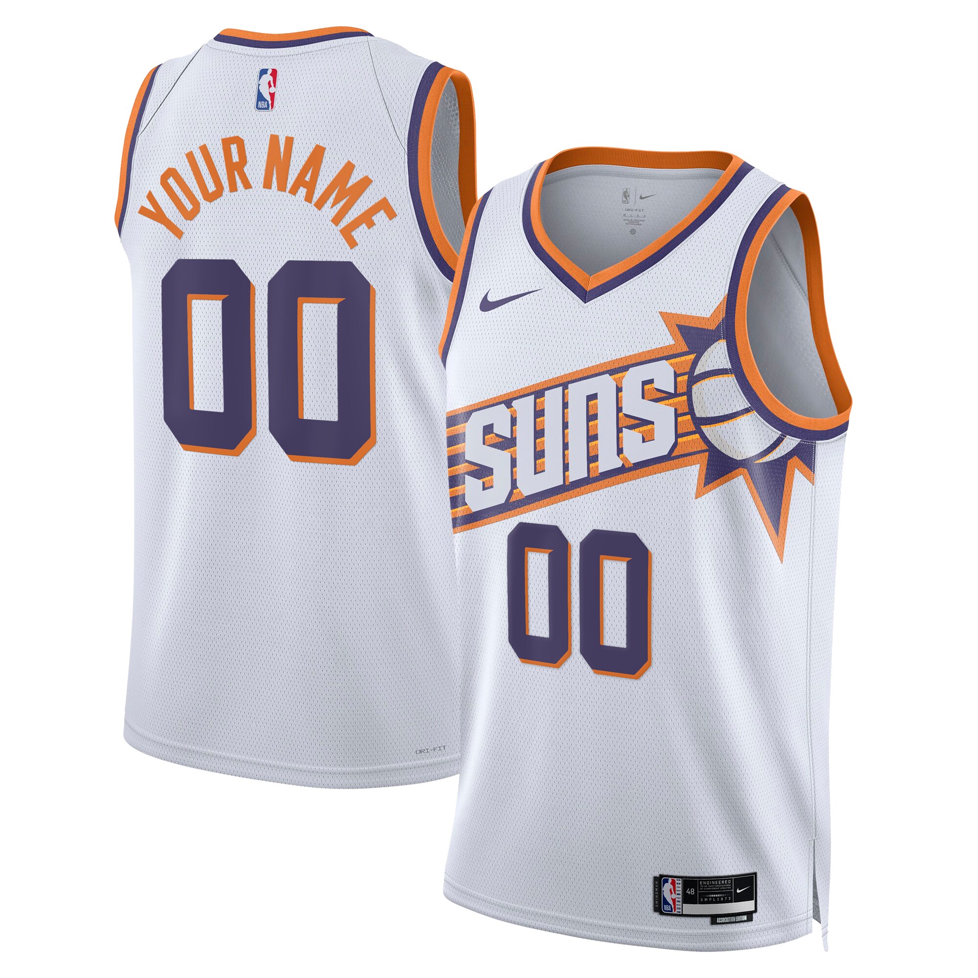 Phoenix Suns Unisex Swingman Custom Jersey - White - Association Edition cheap jerseys for sale - CheapJerseys.Shop