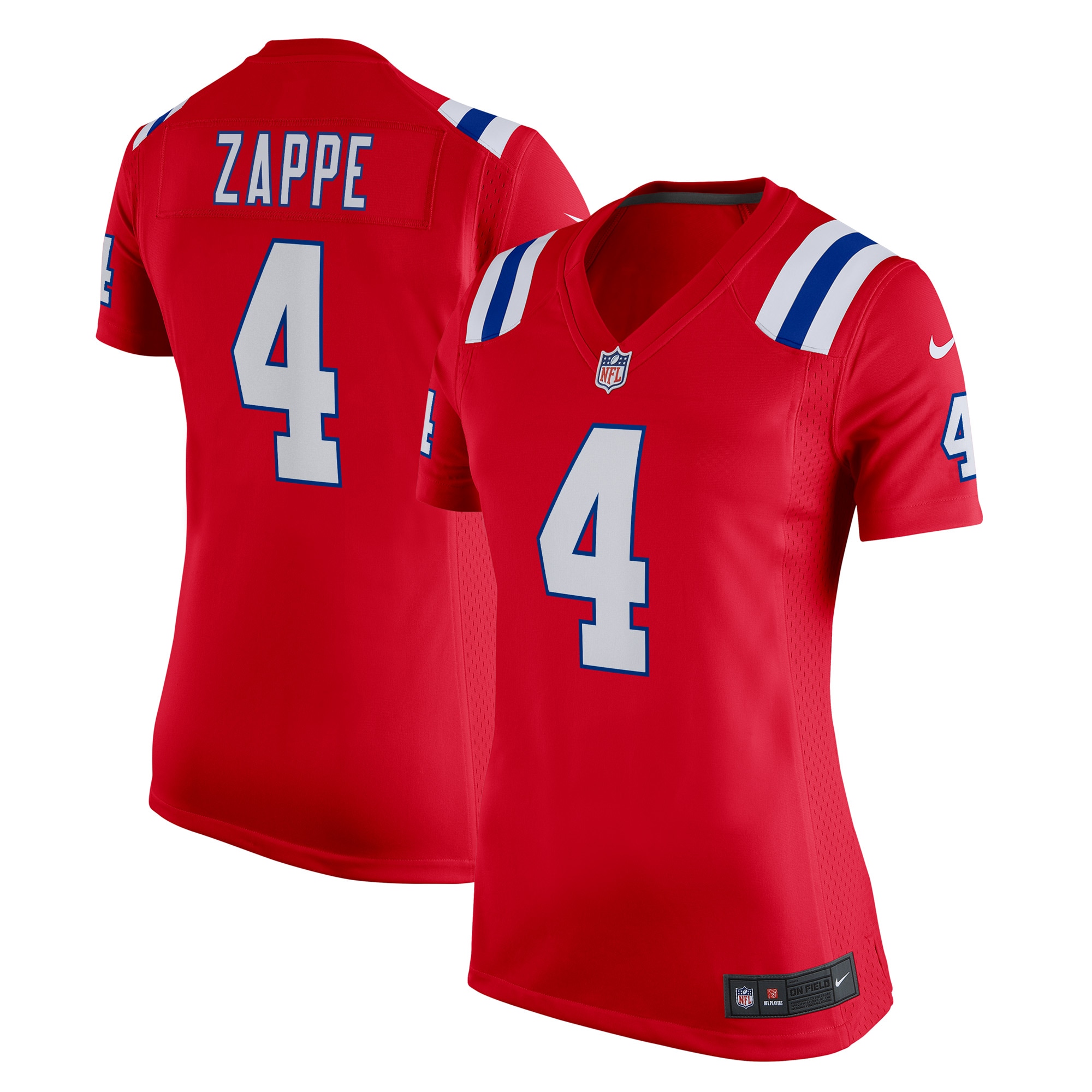Bailey Zappe New England Patriots Women's Alternate Game Player Jersey - Red cheap jerseys for sale - CheapJerseys.Shop