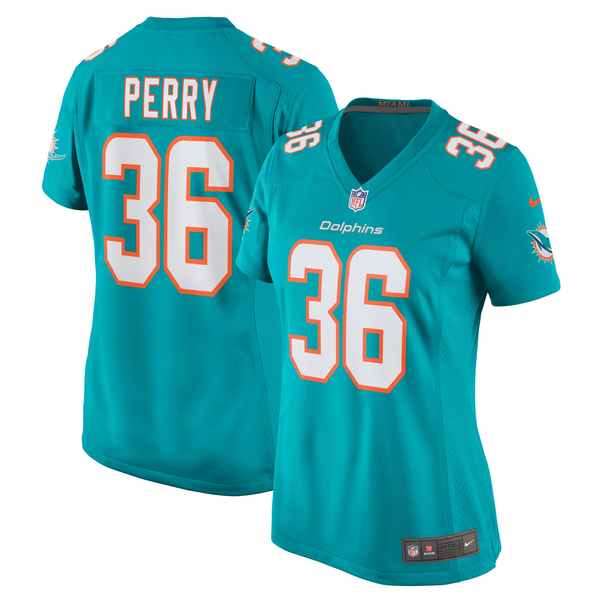 Jamal Perry Miami Dolphins Women's Home Game Player Jersey - Aqua cheap jerseys for sale - CheapJerseys.Shop