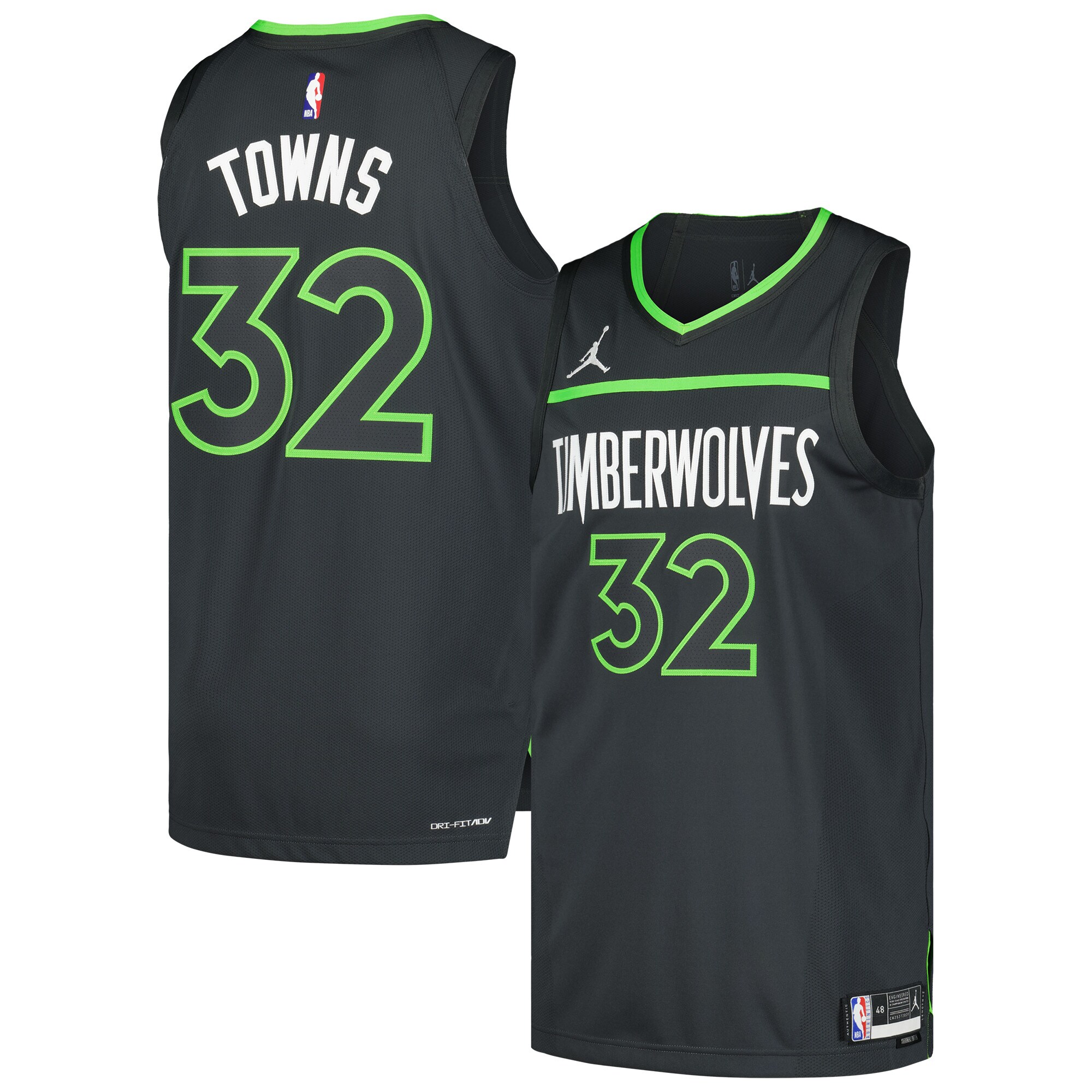 Karl-Anthony Towns Minnesota Timberwolves Jordan Brand Authentic Player Jersey - Statement Edition - Anthracite cheap jerseys for sale - CheapJerseys.Shop