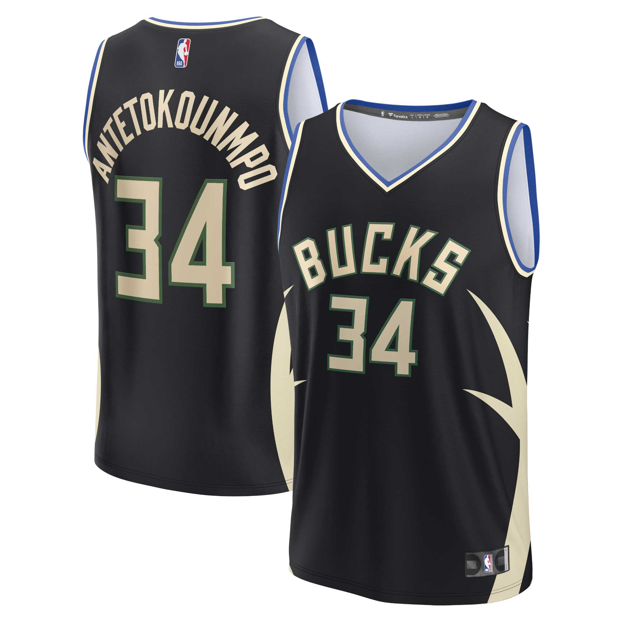 Giannis Antetokounmpo Milwaukee Bucks Fanatics Fast Break Replica Player Jersey - Statement Edition - Black cheap jerseys for sale - CheapJerseys.Shop