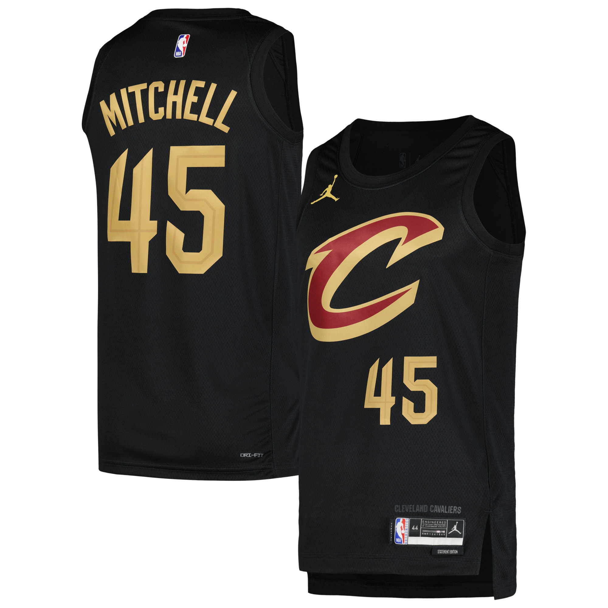 Donovan Mitchell Cleveland Cavaliers Jordan Brand Swingman Player Jersey - Statement Edition - Black cheap jerseys for sale - CheapJerseys.Shop
