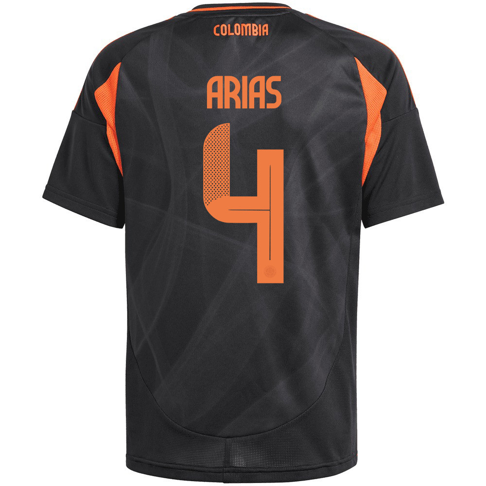 Santiago Arias 4 Colombia National Team 2024/25 Away YOUTH Jersey - Black cheap jerseys for sale - CheapJerseys.Shop