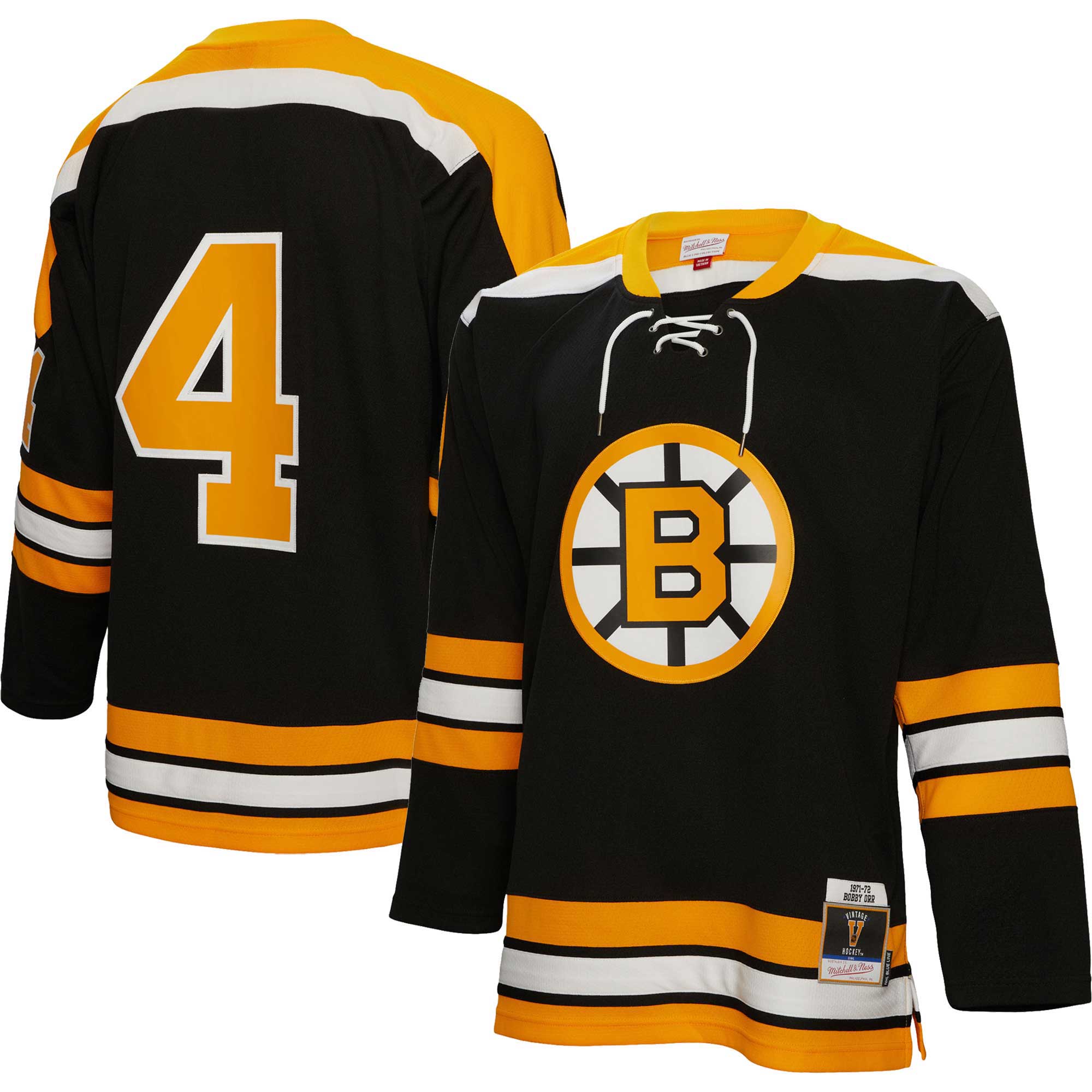 Bobby Orr Boston Bruins Mitchell & Ness 1971\/72 Blue Line Player Jersey - Black cheap jerseys for sale - CheapJerseys.Shop
