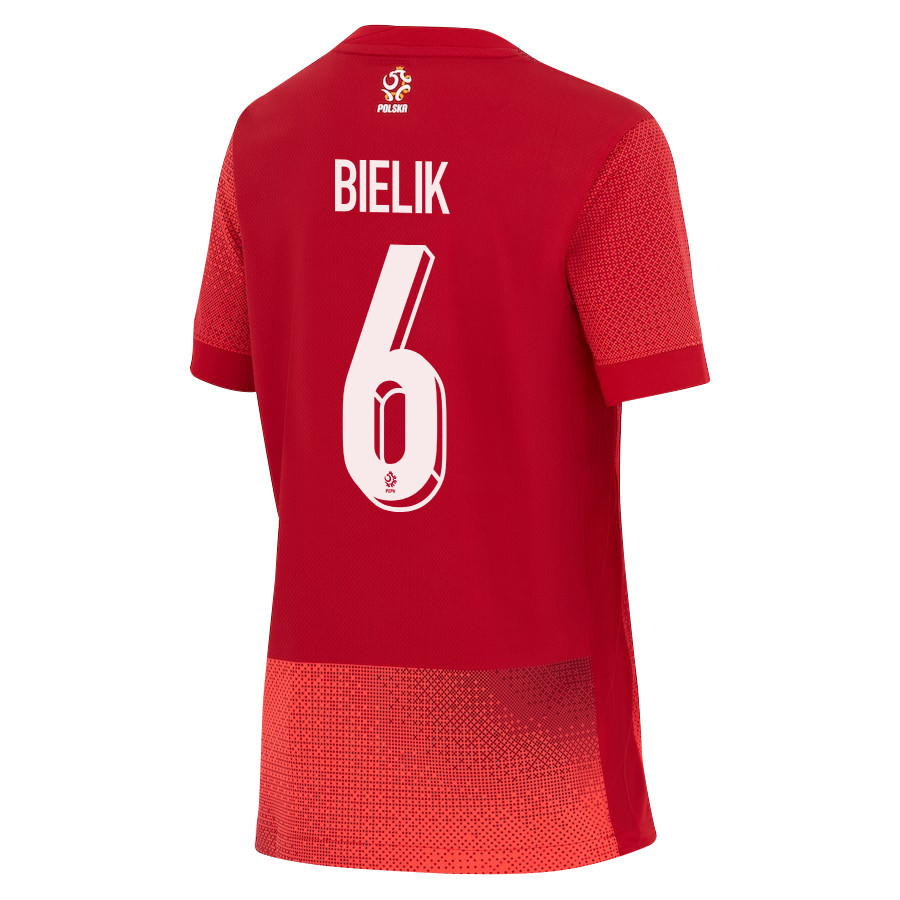 Krystian Bielik 6 Poland National Team 2024/25 Away YOUTH Jersey - Red cheap jerseys for sale - CheapJerseys.Shop