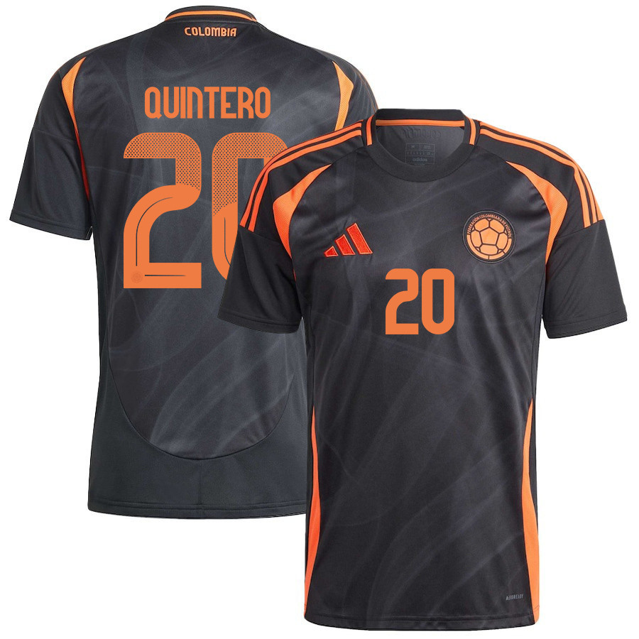 Juan Quintero 20 Colombia National Team 2024/25 Away Men Jersey - Black cheap jerseys for sale - CheapJerseys.Shop