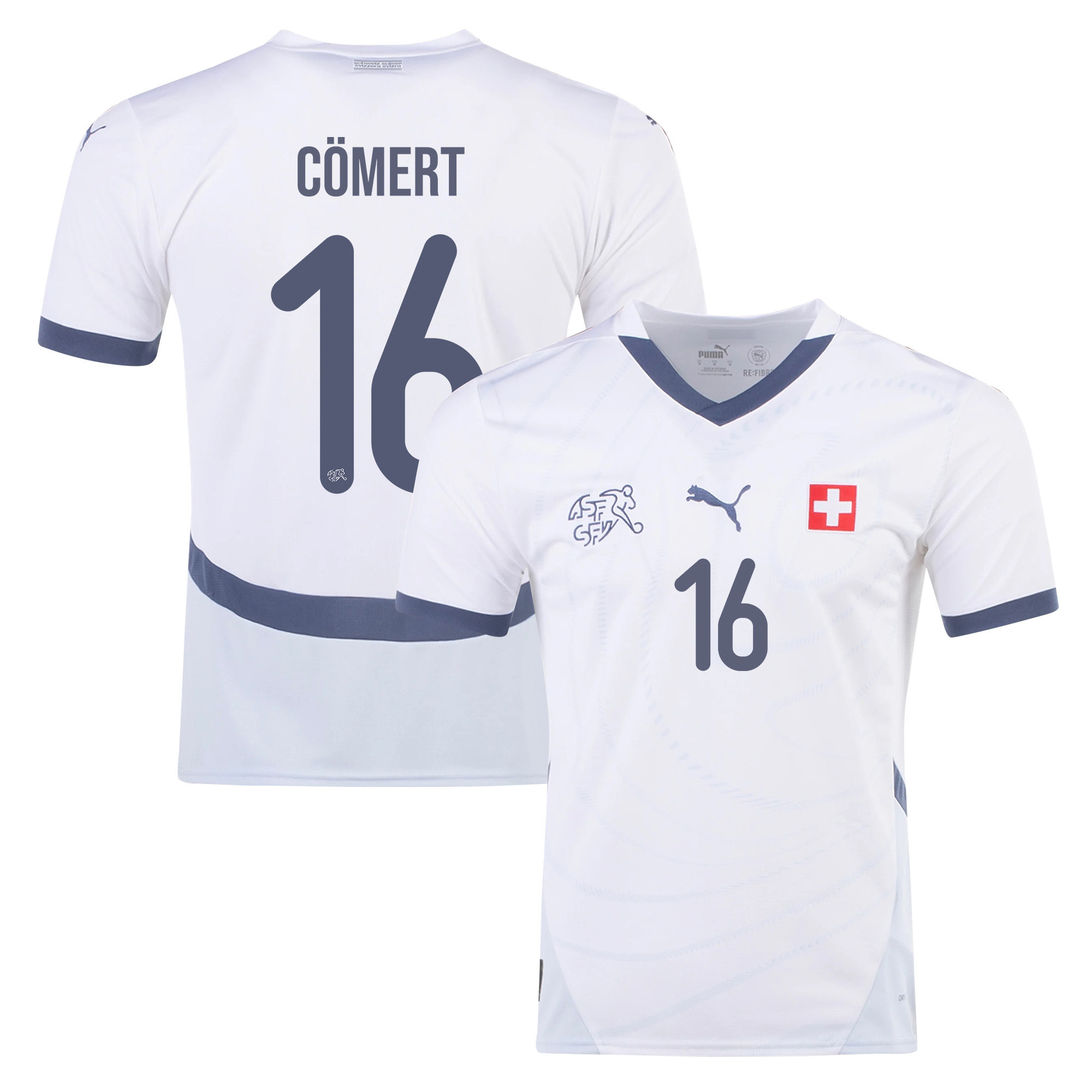 Eray Cömert 16 Switzerland National Team 2024/25 Away Men Jersey - White cheap jerseys for sale - CheapJerseys.Shop
