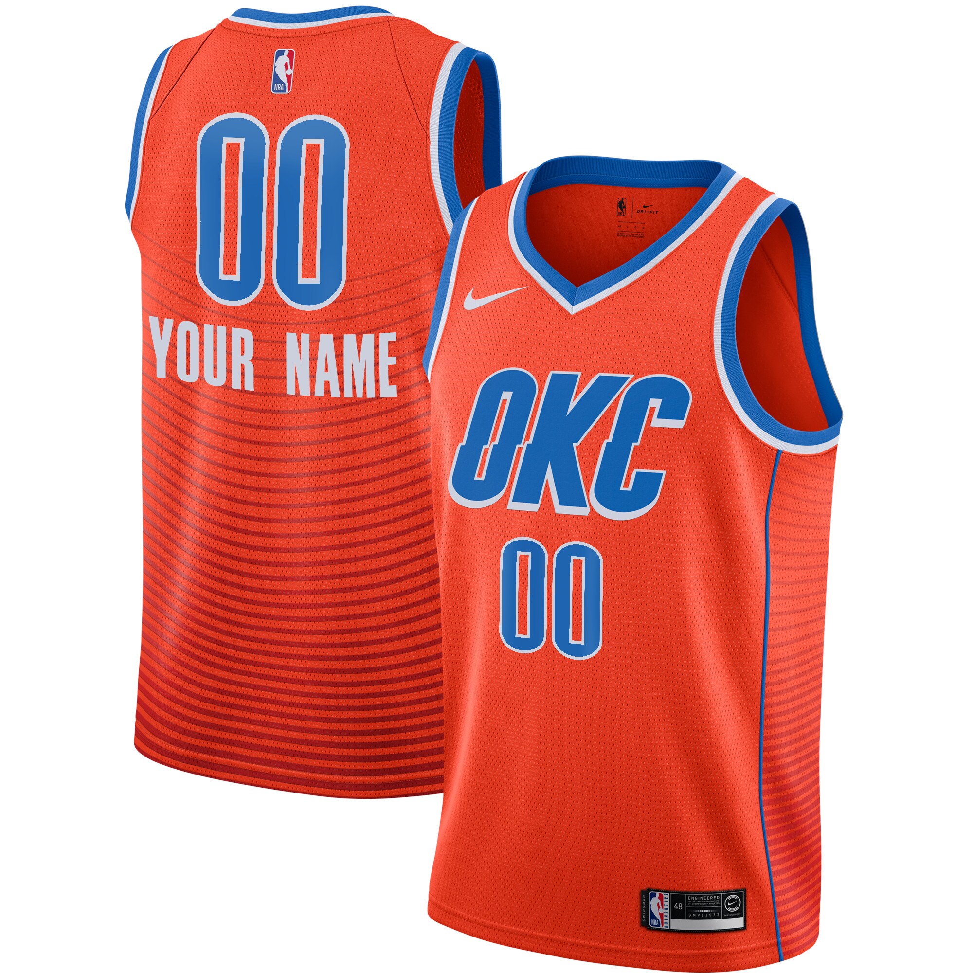 Oklahoma City Thunder Jordan Brand Swingman Custom Jersey - Statement Edition - Orange cheap jerseys for sale - CheapJerseys.Shop