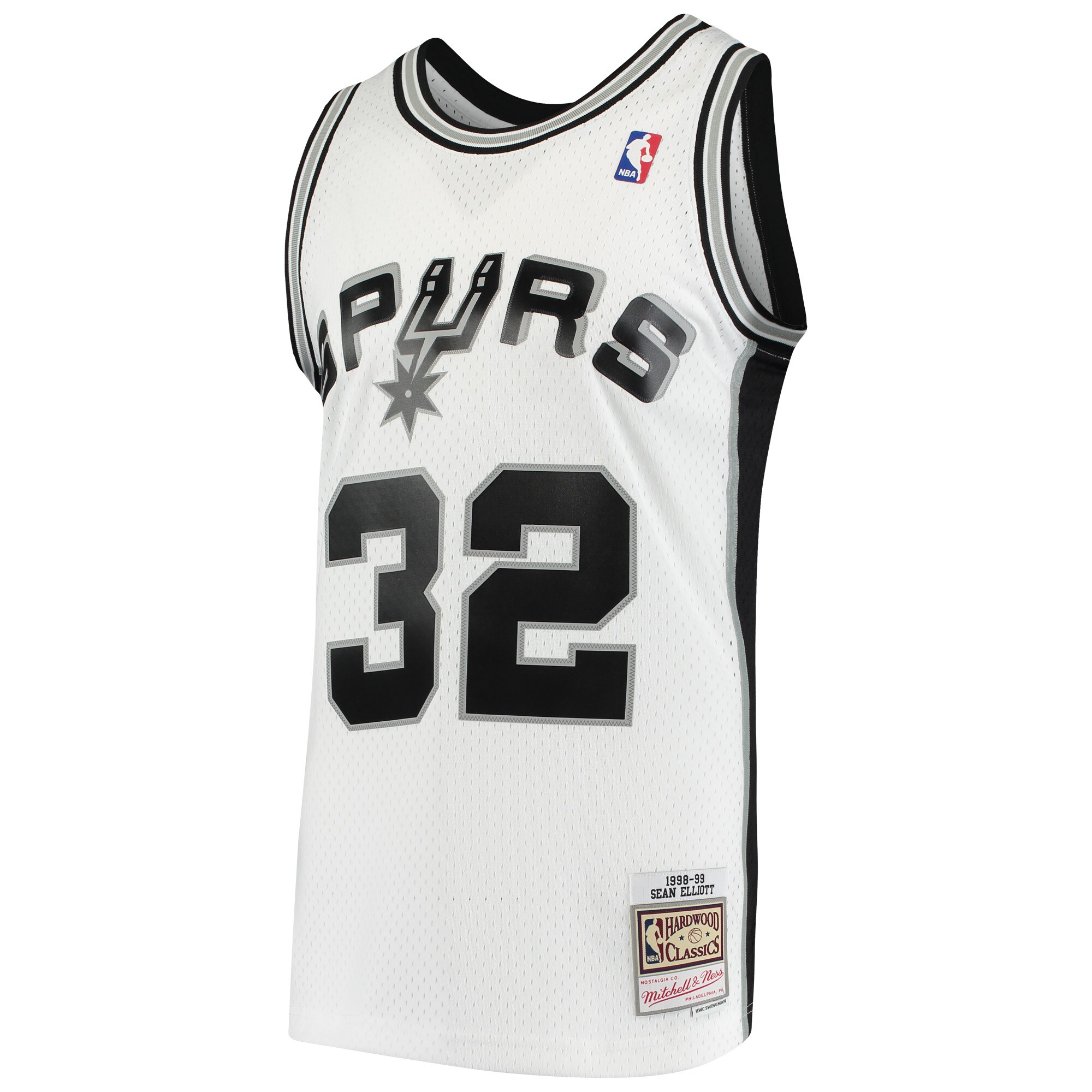 Sean Elliott San Antonio Spurs Mitchell & Ness 1998\/99 Hardwood Classics Swingman Jersey - White cheap jerseys for sale - CheapJerseys.Shop