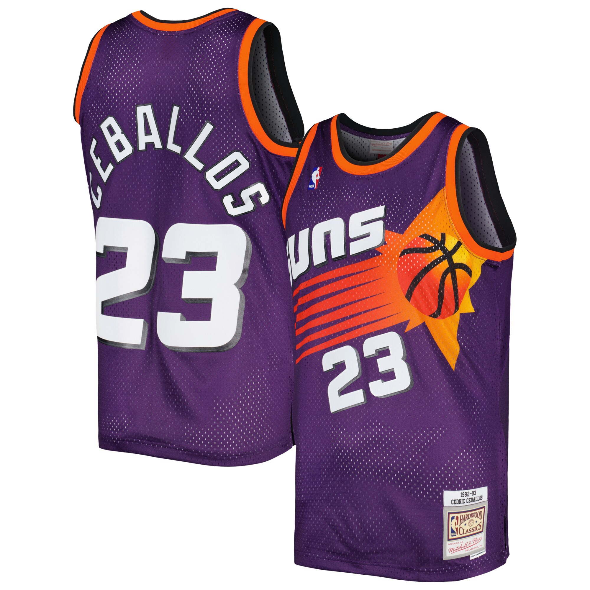 Cedric Ceballos Phoenix Suns Mitchell & Ness 1992\/93 Hardwood Classics Swingman Jersey - Purple cheap jerseys for sale - CheapJerseys.Shop