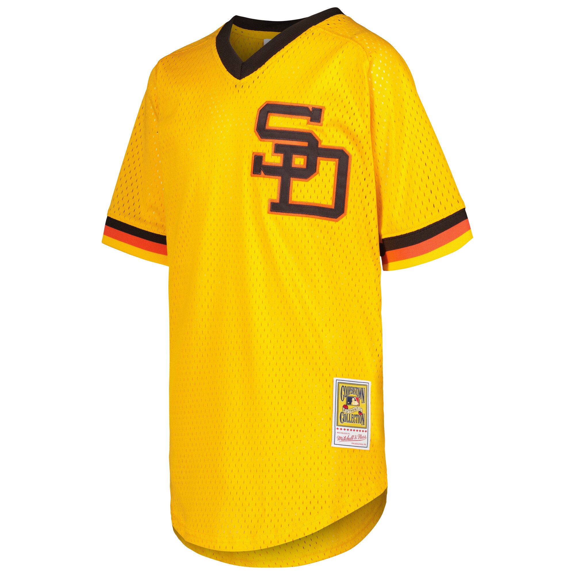 Dave Winfield San Diego Padres Mitchell & Ness Youth Cooperstown Collection\u00c2\u00a0Mesh Batting Practice Jersey - Gold cheap jerseys for sale - CheapJerseys.Shop