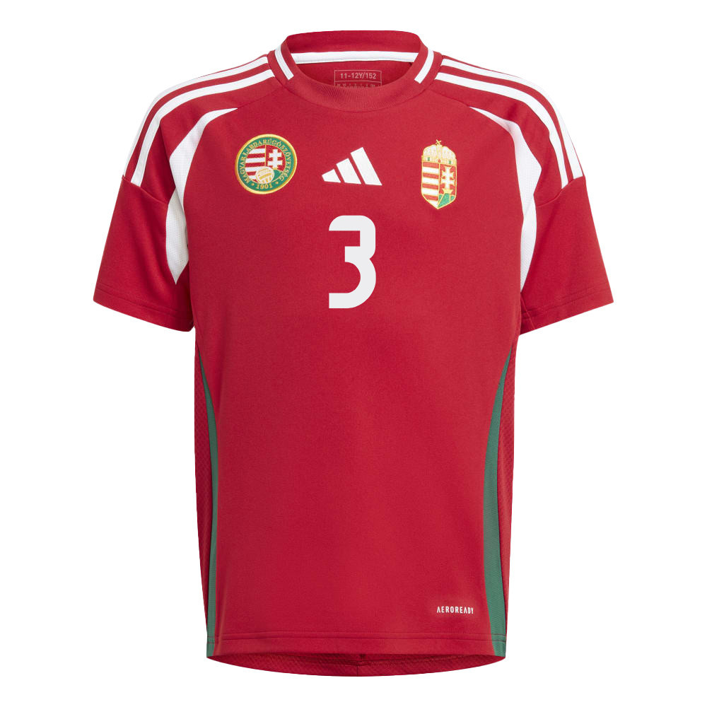 János Ferenczi 3 Hungary National Team 2024/25 Home YOUTH Jersey - Red cheap jerseys for sale - CheapJerseys.Shop