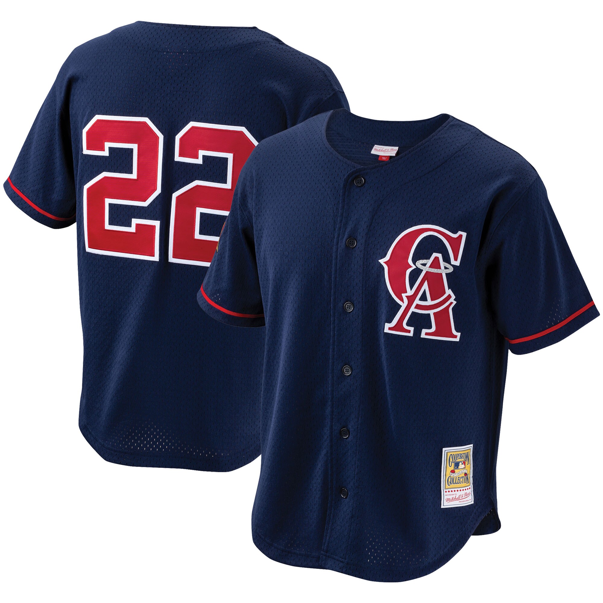 Bo Jackson California Angels Mitchell & Ness Cooperstown Collection Mesh Batting Practice Button-Up Jersey - Navy cheap jerseys for sale - CheapJerseys.Shop