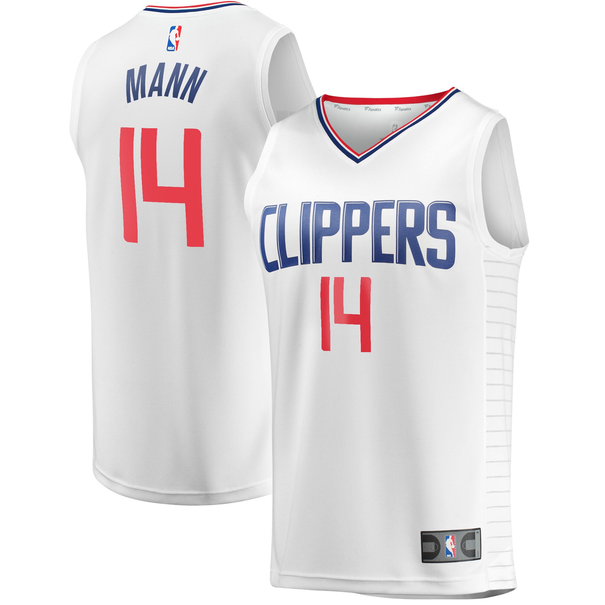 Terance Mann LA Clippers Fanatics Fast Break Player Jersey - Association Edition - White cheap jerseys for sale - CheapJerseys.Shop