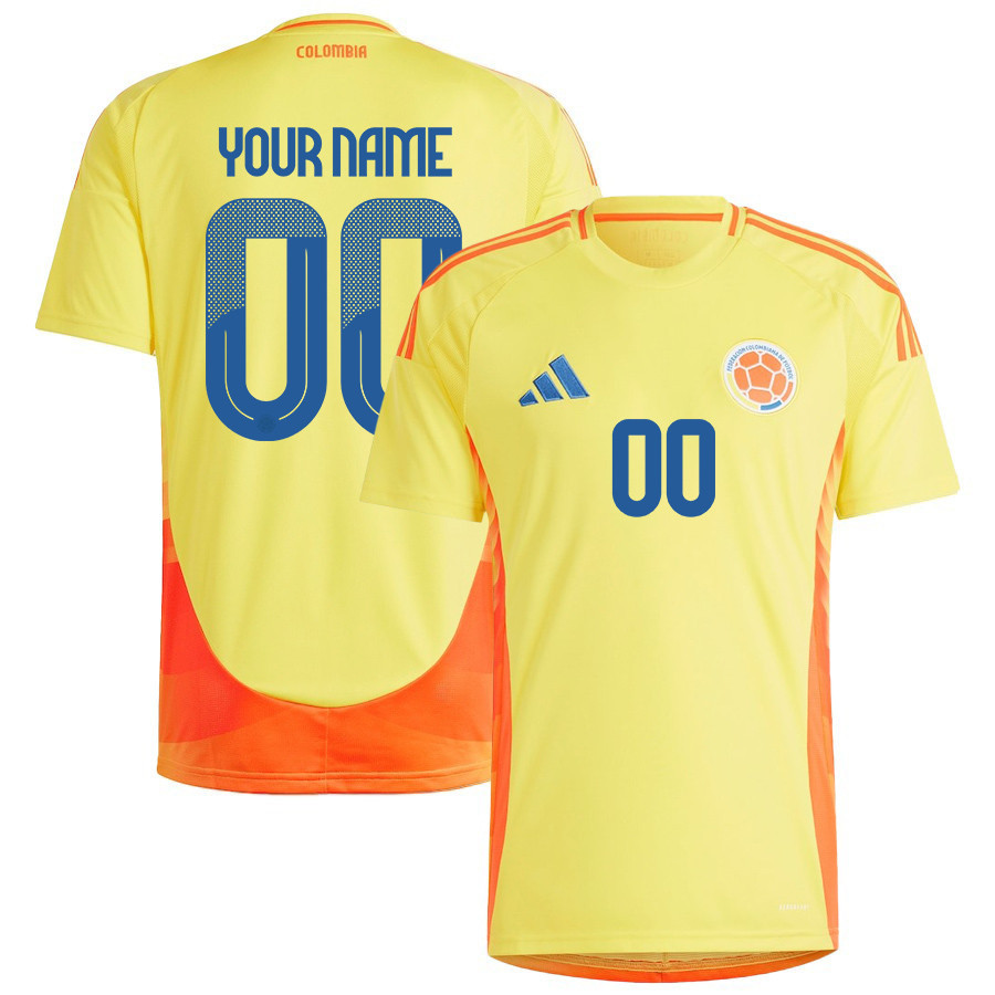 Colombia National Team 2024/25 Home Custom Men Jersey - Yellow cheap jerseys for sale - CheapJerseys.Shop