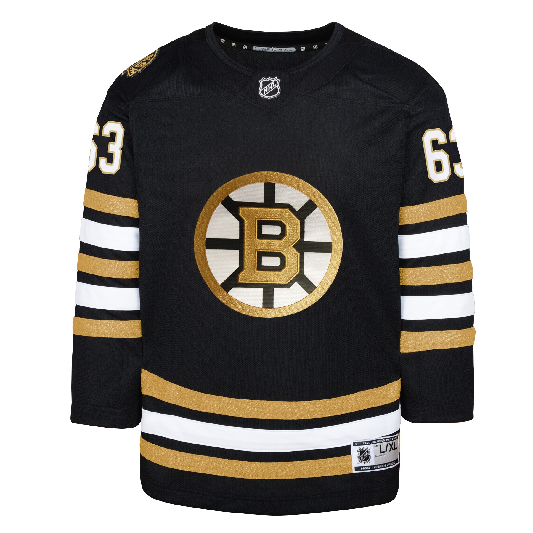 Brad Marchand Boston Bruins Youth 100th Anniversary Premier Player Jersey - Black cheap jerseys for sale - CheapJerseys.Shop