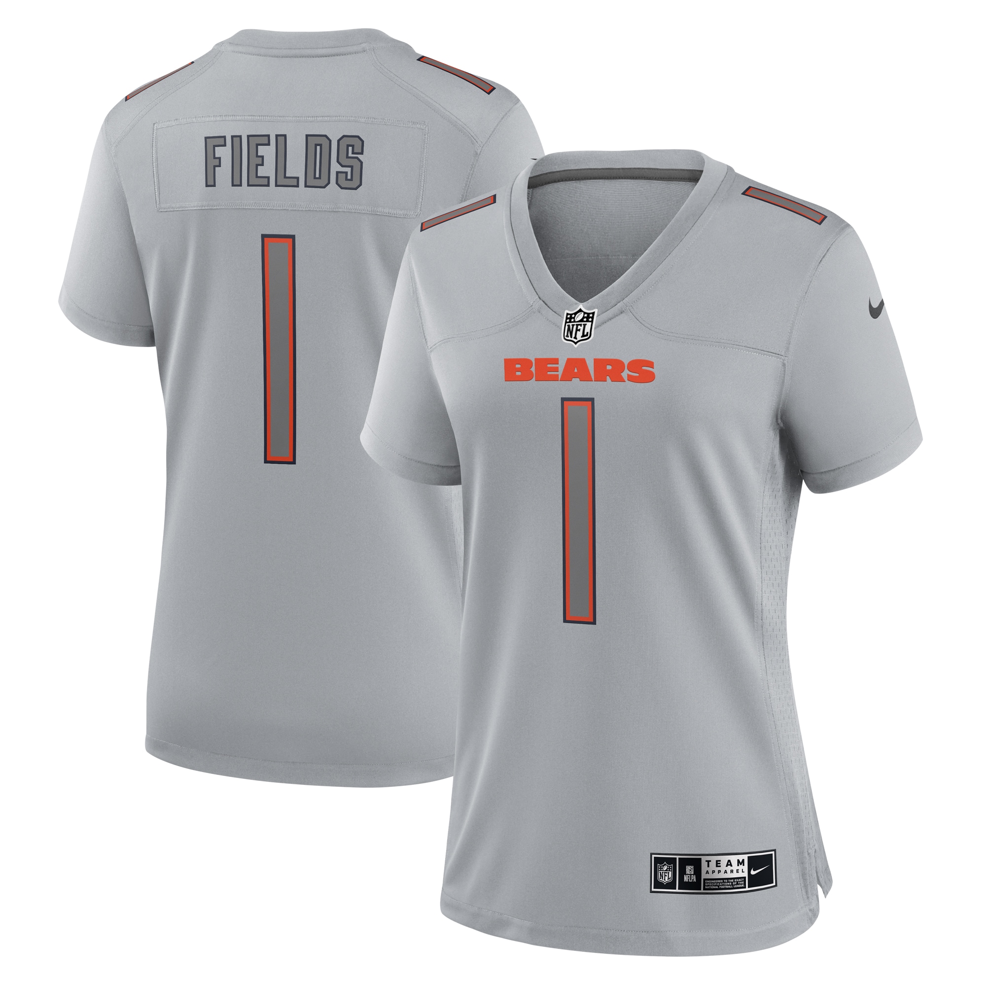 Justin Fields Chicago Bears Women's Atmosphere Fashion Game Jersey - Gray cheap jerseys for sale - CheapJerseys.Shop