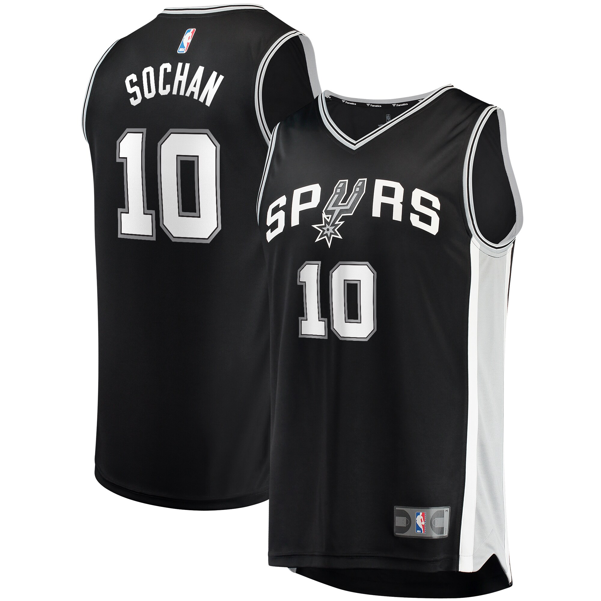 Jeremy Sochan San Antonio Spurs Fanatics Fast Break Replica Player Jersey - Icon Edition - Black cheap jerseys for sale - CheapJerseys.Shop
