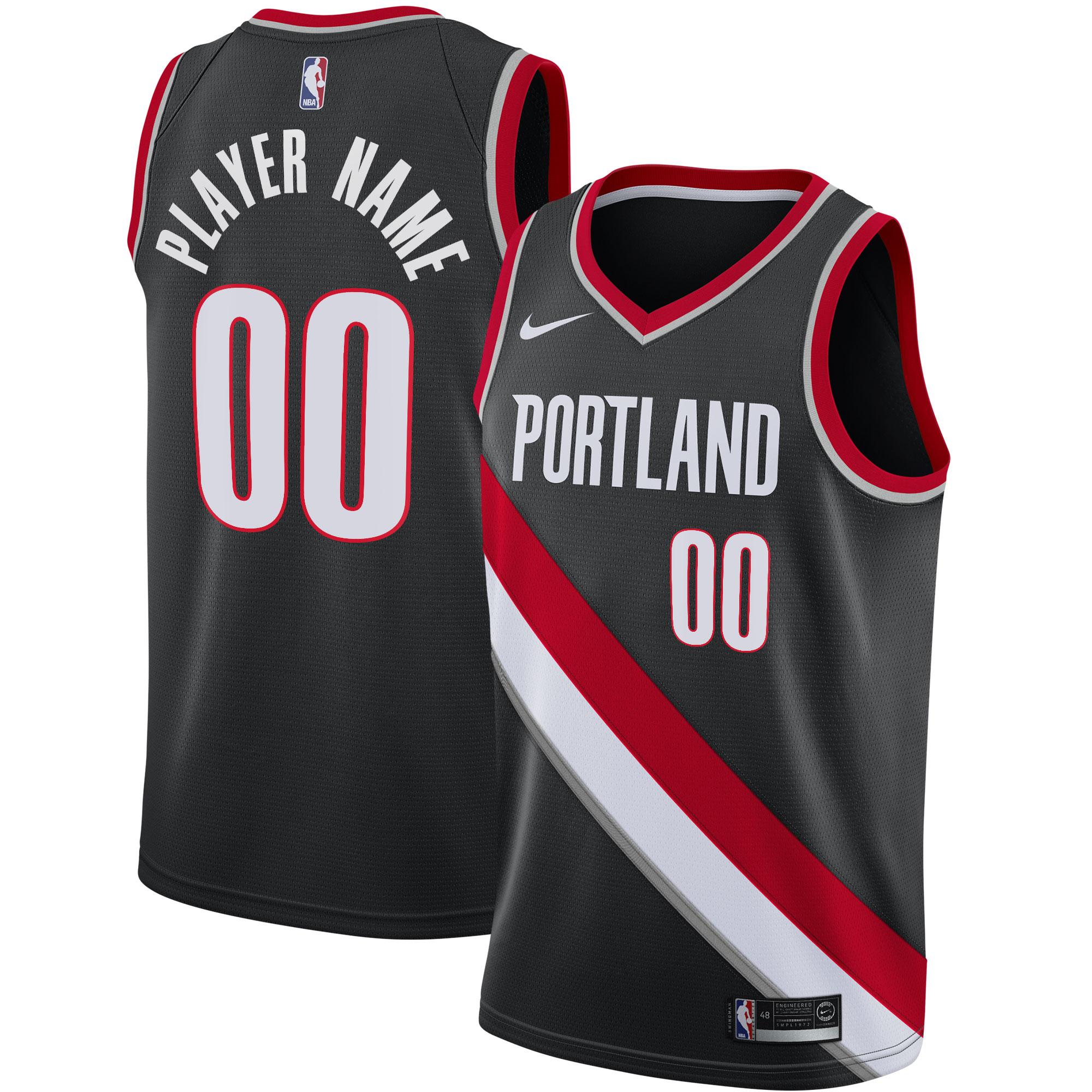 Portland Trail Blazers 2020\/21 Swingman Custom Jersey - Icon Edition - Black cheap jerseys for sale - CheapJerseys.Shop