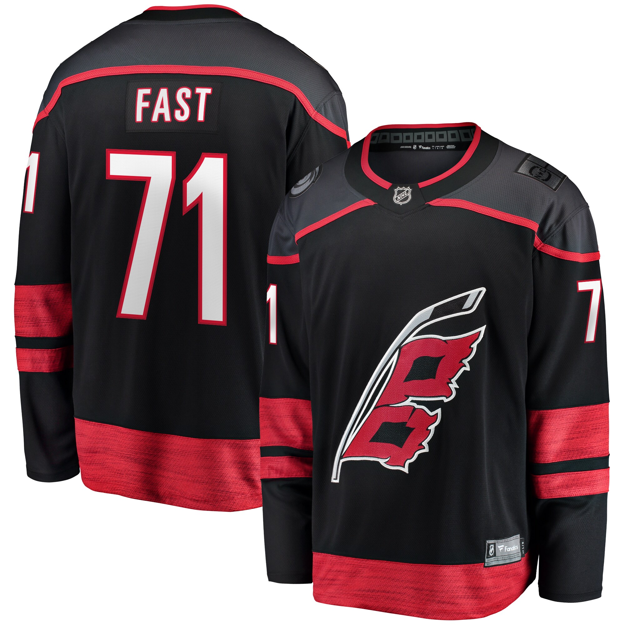 Jesper Fast Carolina Hurricanes Fanatics Home Breakaway Jersey - Black cheap jerseys for sale - CheapJerseys.Shop